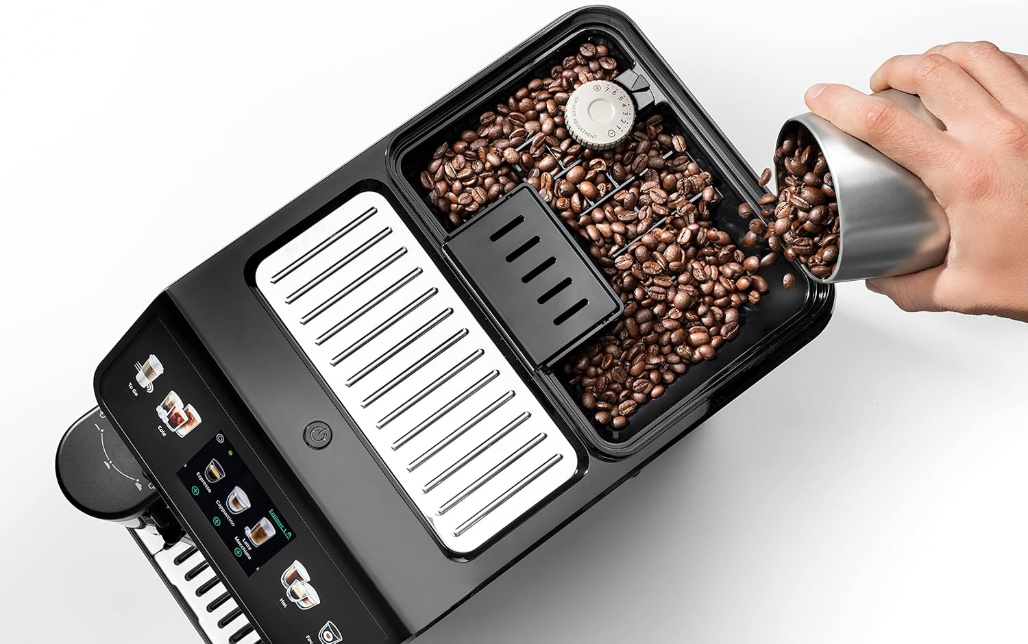 De'Longhi Eletta Explore Perfetto Automatic Coffee Machine with Cold and Hot Automatic Milk Frothing, Lattecrema System, Hot and Iced Coffee Recipes, 3.5'' TFT Display Menu, ECAM450.55.G, Black image number 2