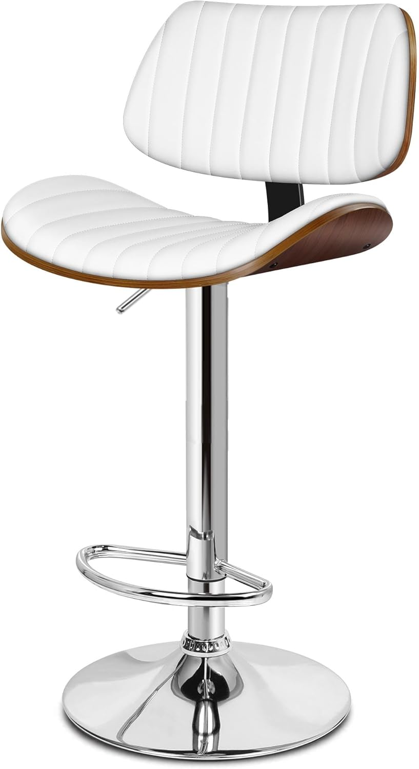 ALFORDSON Bar Stool, Adjustable Kitchen Stool, Swivel Counter Barstool, Wooden Dining Chair in 63-83Cm Seat Height with Anti-Slip Floor Protector for Home Bar Dining Room, Lizzy Black