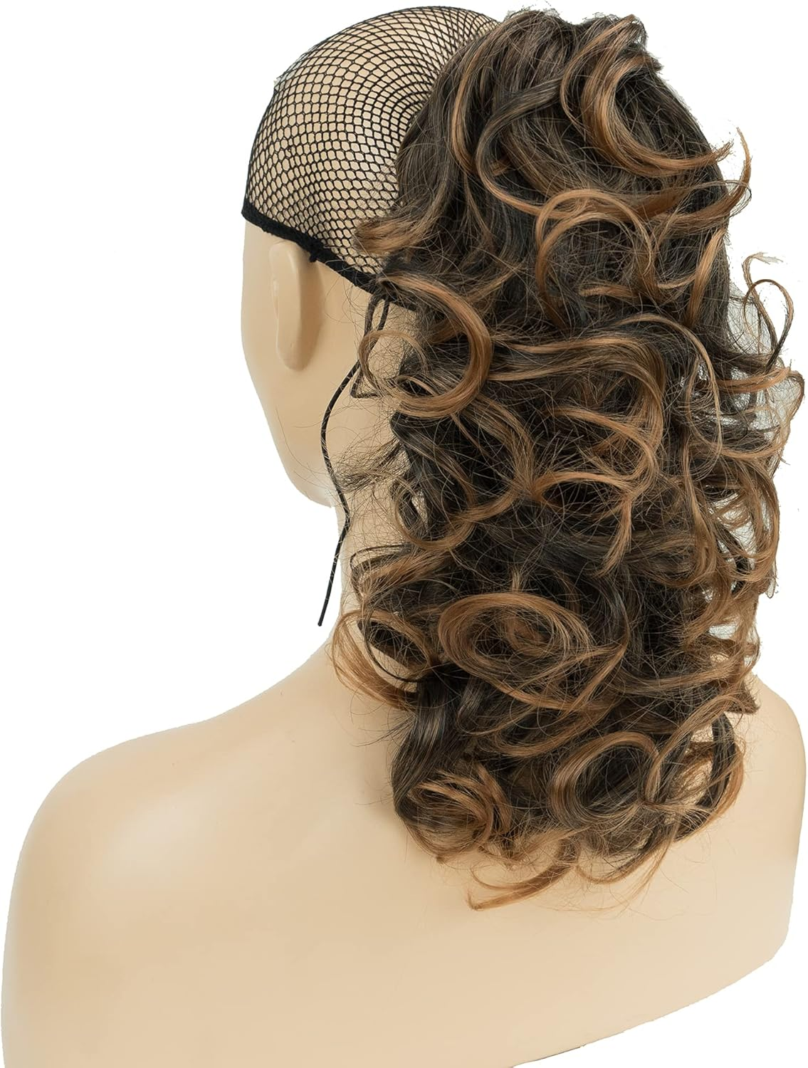 IMISSU Messy Curly Hair Short Claw Ponytail Hair Extensions Pony Tail Clip in Hairpieces (Black Ombre Copper) image number 6