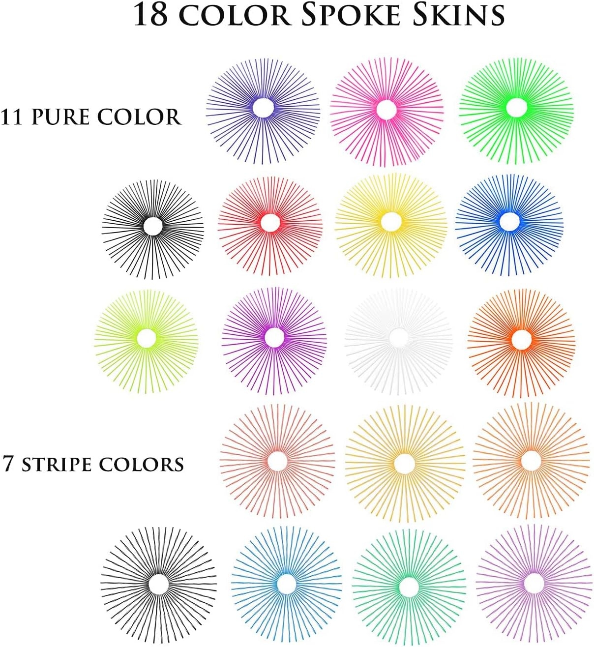 72Pcs Universal Spoke Skins Covers，Wheel Spoke Wraps Skins Pipe Trim Decoration Protector for Motorcycle Dirt Bike Yamaha Honda BMW Suzuki Kawasaki Pink - Black image number 2