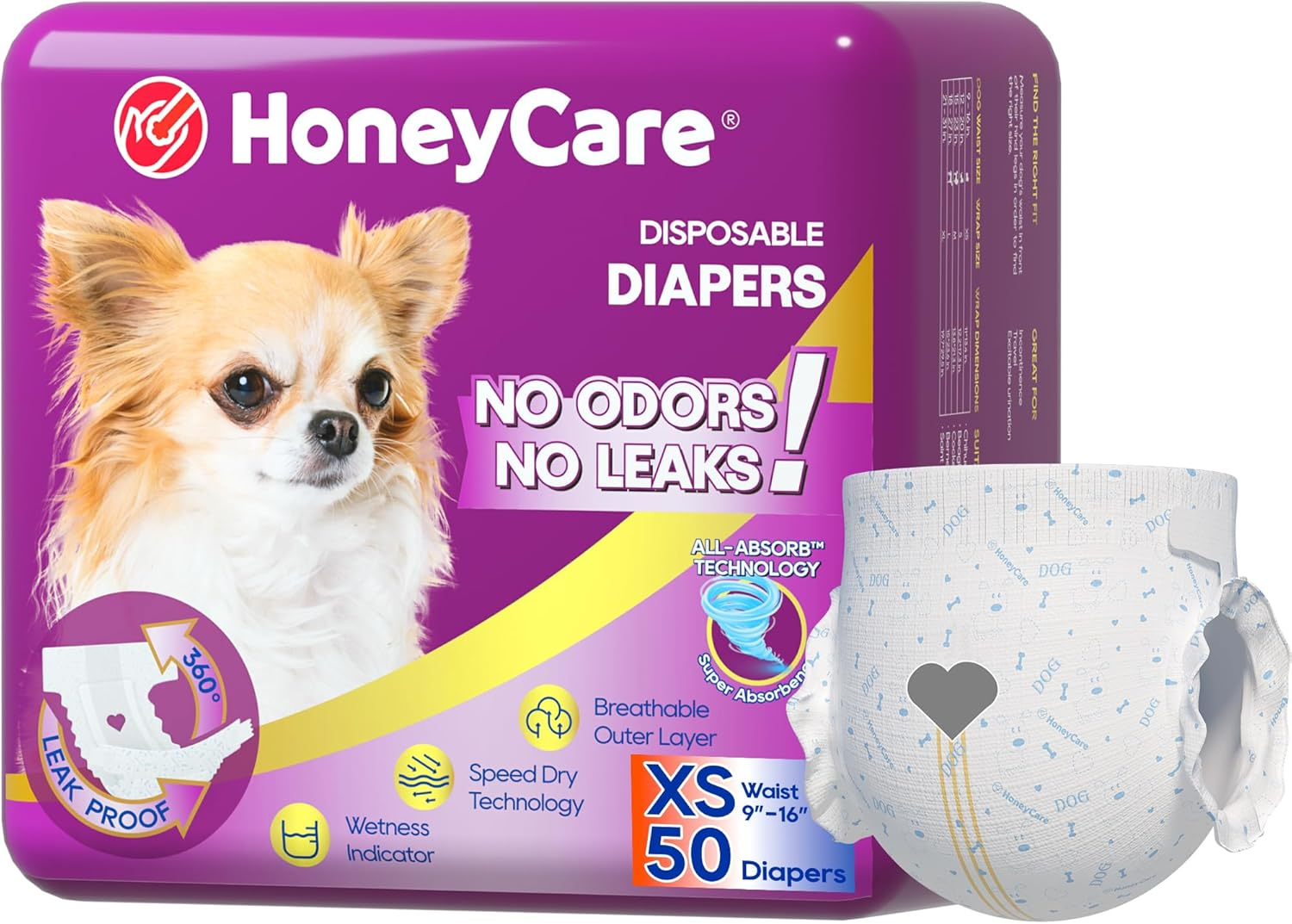 All-Absorb Disposable Dog Female Diapers, X-Small image number 4