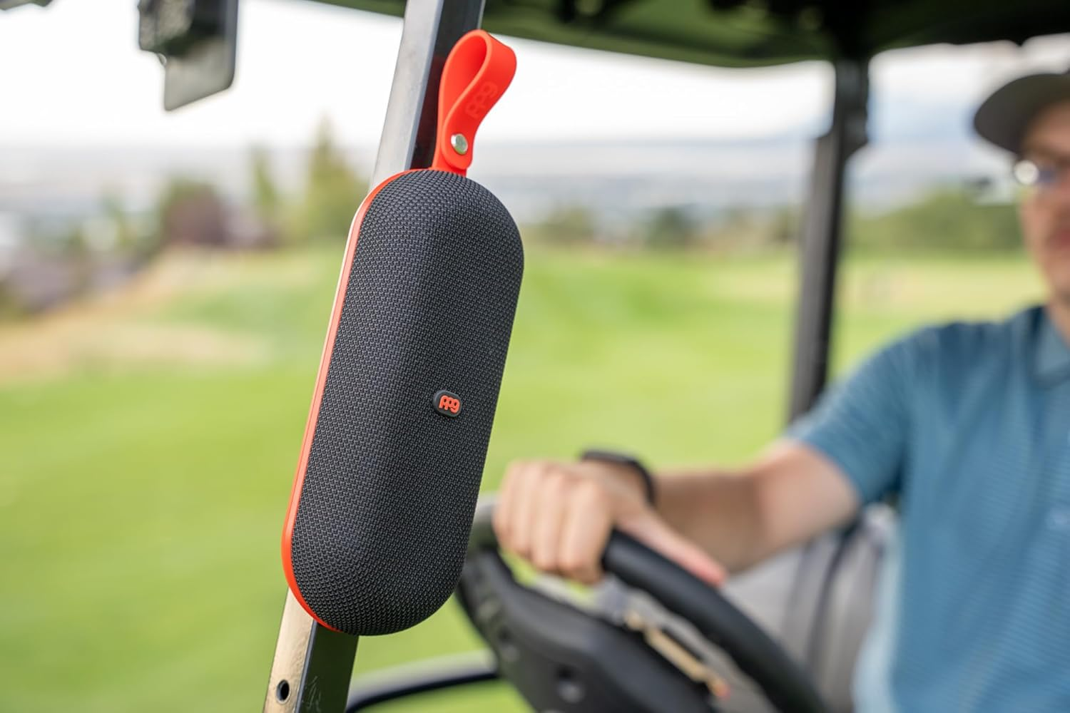 PPG All-In-One Golf Speaker with GPS Powered by Golf Logix &ndash; 40K+ Courses, 3D Mapping, Stereo Sound, Magnet Mount, IPX7 Waterproof, USB-C Rechargeable, Long Battery, Red