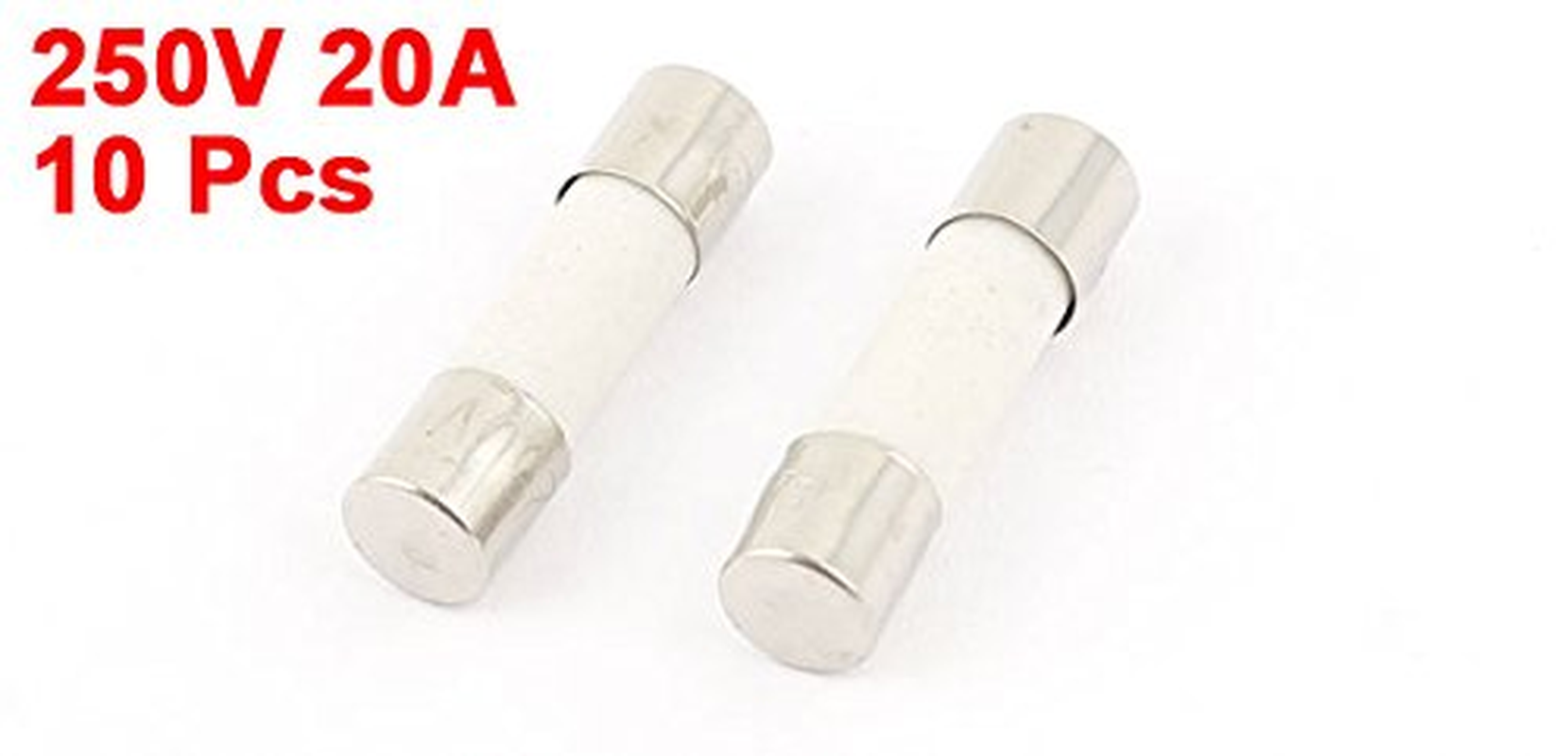 Uxcell 10 Pcs 250V 20A Fast Acting Ceramic Fuses Tubes 5Mm X 20Mm
