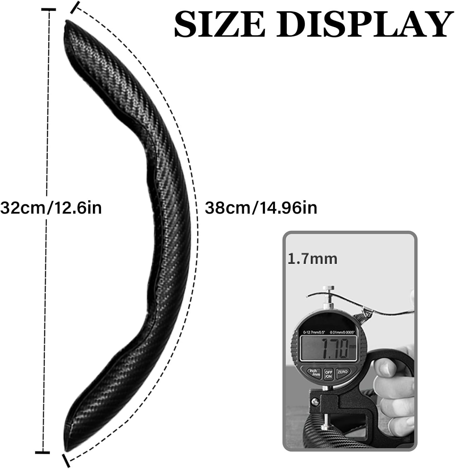 MAEZOE Car Carbon Fiber Steering Wheel Cover, 3Pcs Segmented Anti-Slip Steering Wheel Protector for Men and Women, Suitable for 99% of Cars on the Market image number 5