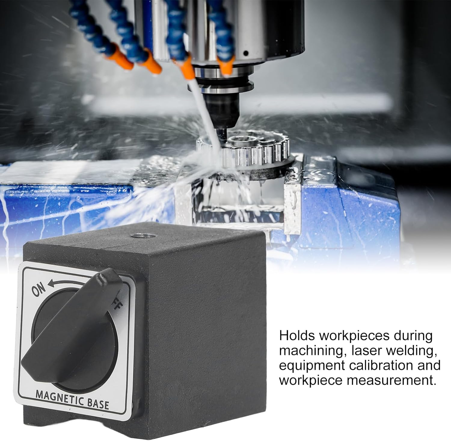 Adjustable Magnetic Base Holder, High Hardness 33Lb M5 Threaded Dial V Indicator Magnetic Base, Adjustable Metal Test Indicator Holder Tool Stand for Digital Dial Indicator image number 2