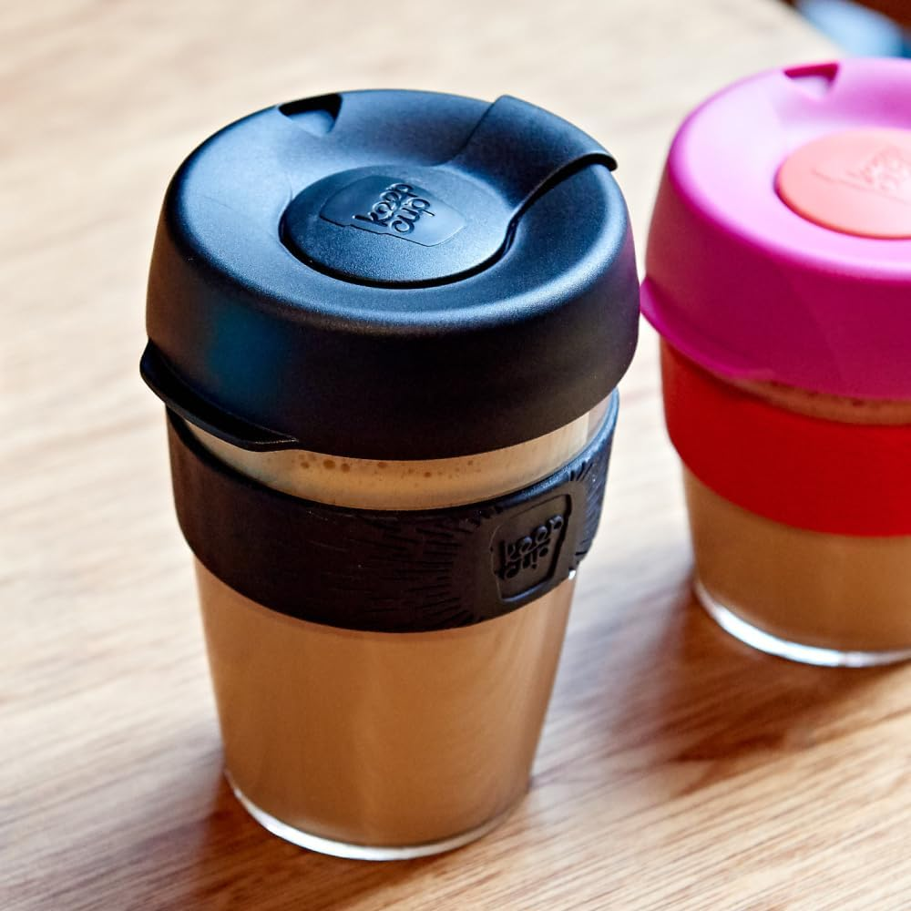 Keepcup Original, Lightweight and Clear Plastic Reusable Coffee Cup with Splashproof Sipper Lid - Large 16Oz/454Ml - Black image number 4