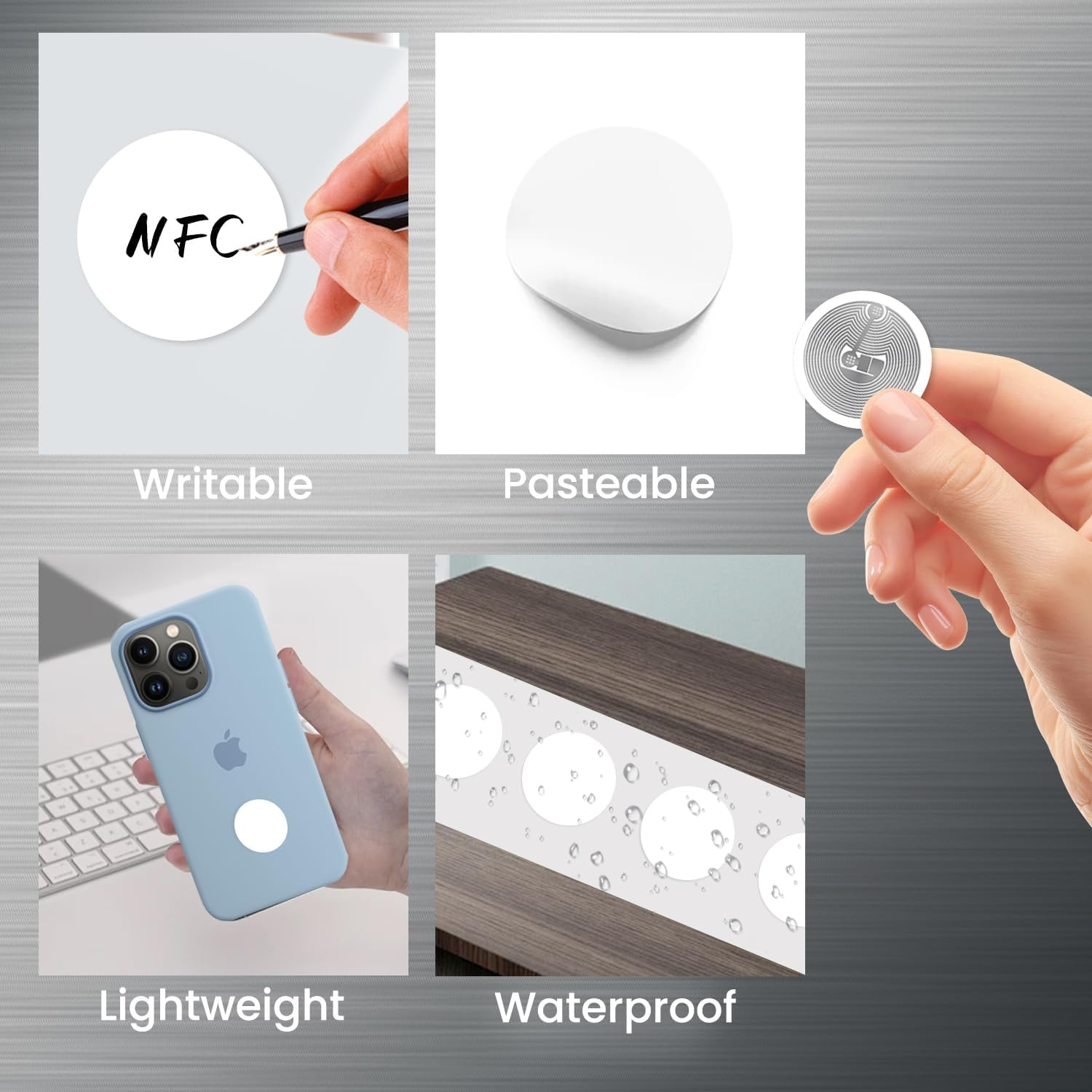 12 X NTAG215 NFC Stickers NFC Tags Rewritable NFC 215 Tag White with NFC Chip 25Mm (1 Inch) Round, Compatible with Tagmo and All NFC Enabled Devices image number 3