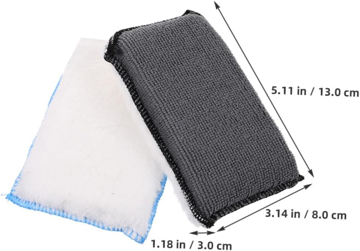 Abaodam Double-Sided Car Cleaning Sponges 2Pcs Blue-White Gray-White Auto Cleaning Scrub Pads Vehicle Interior Detailing for Car Care and Home Use image number 6