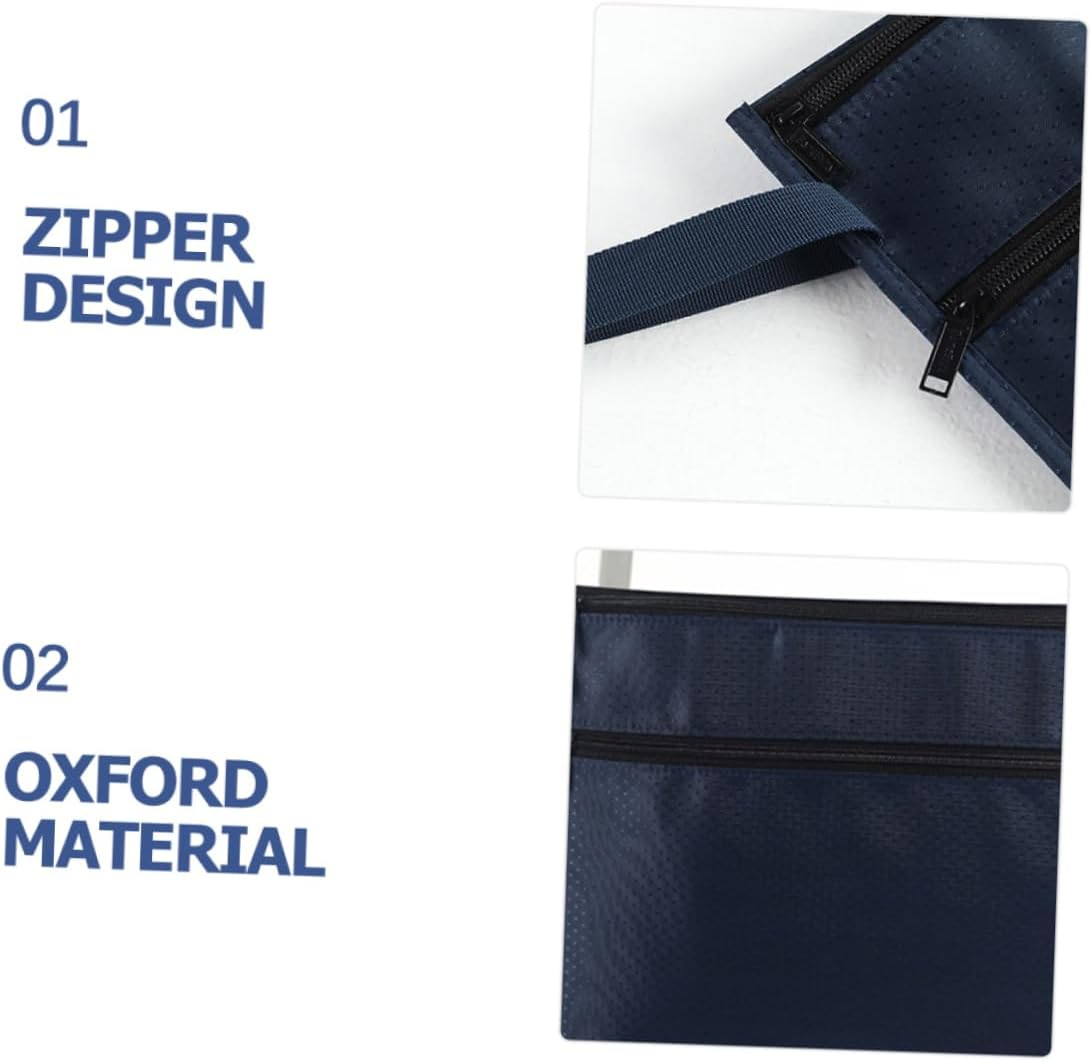 SECFOU Oxford Cloth Zipper File Bag Document Organizer for Office Supplies Training Materials and Meeting Documents Capacity Zipper Pouch image number 2