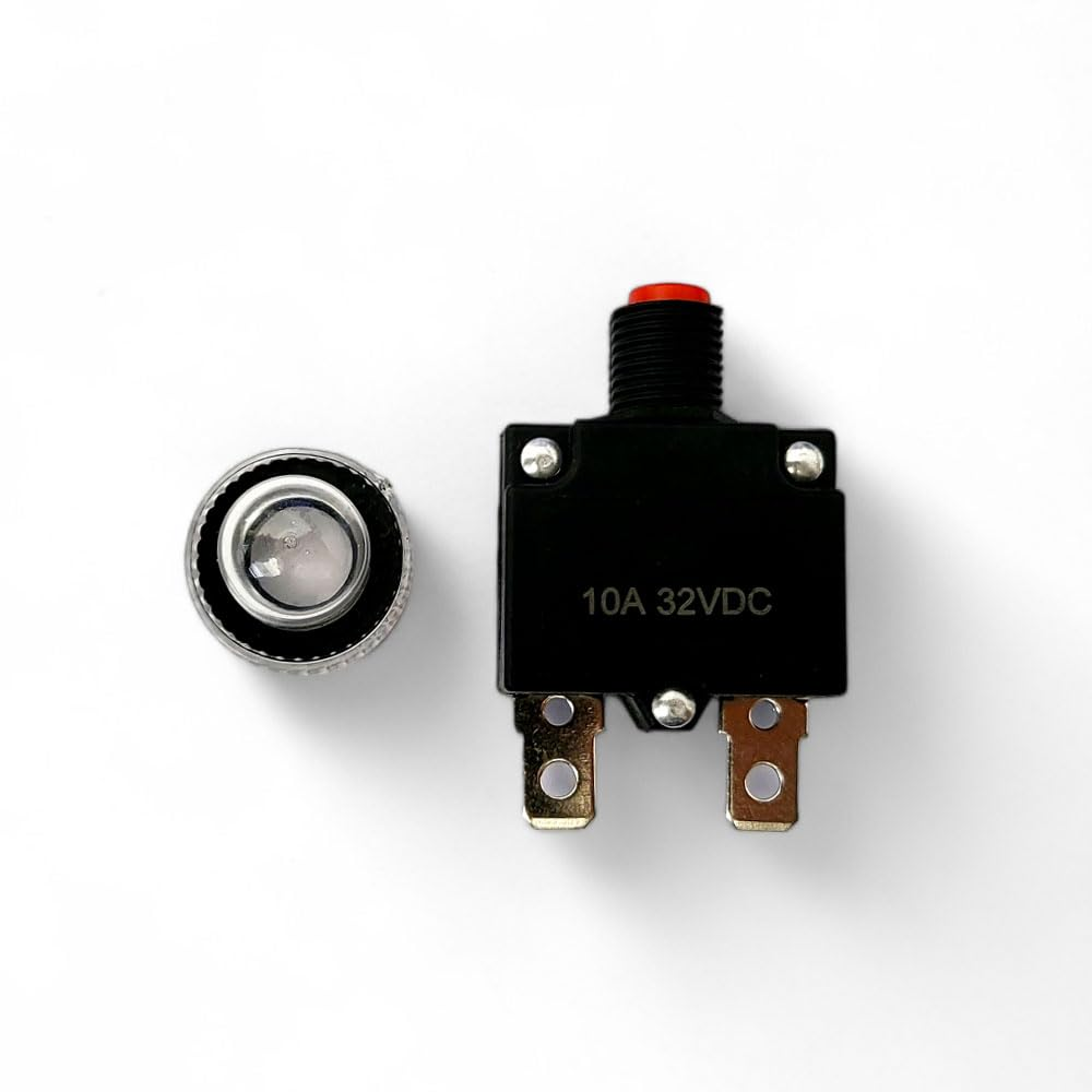 LEDADVANTAGE 12V ~24V 10A Resettable Button Overload Protector Switch Circuit Breakers (5 Pack) image number 2