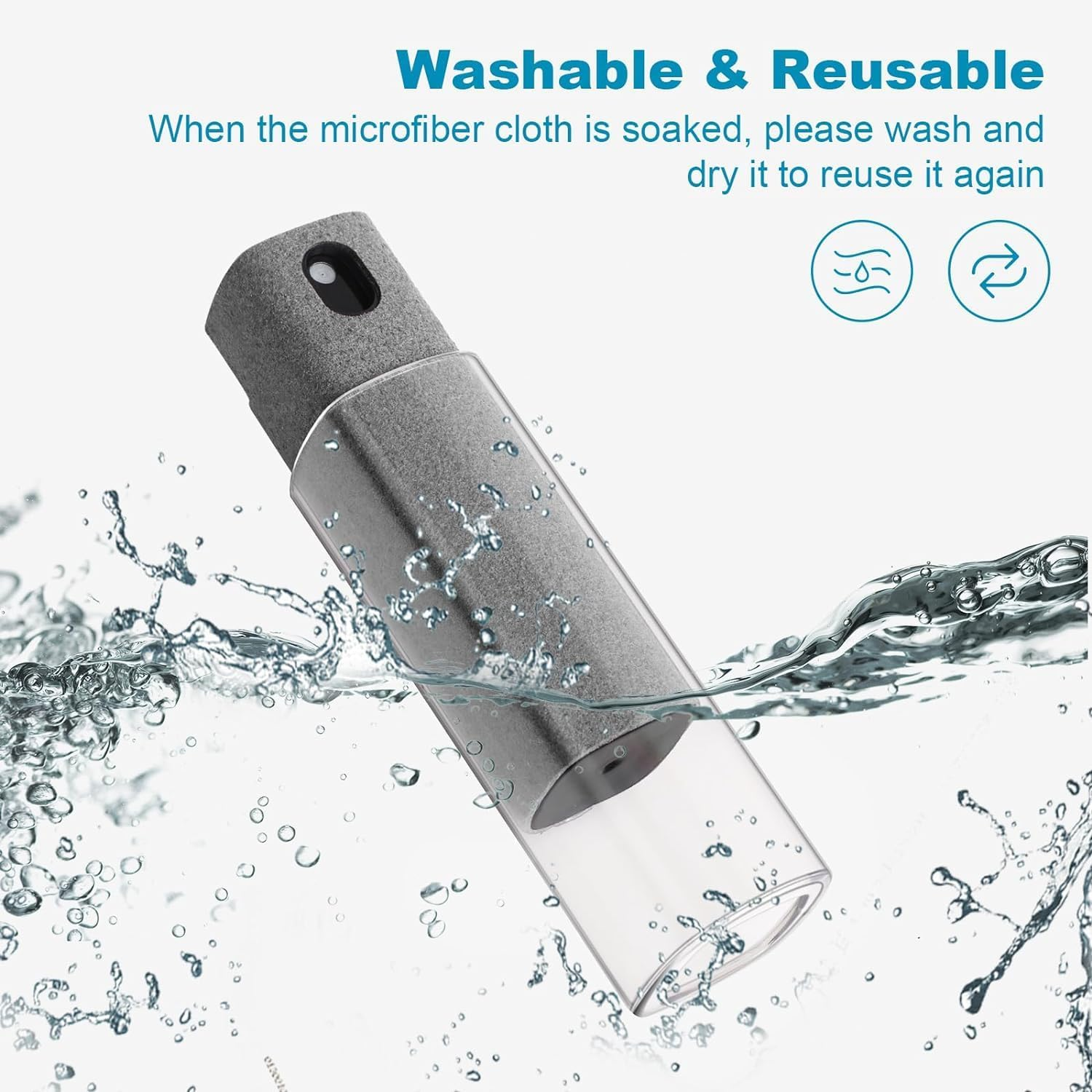 2 Pack Screen Cleaner Spray and Wipe Touchscreen Mist Phone Screen-Cleaner for Laptop,Car,Computer,Tablet,Monitor,Iphone Screen Clean Tool(Gray+Gray) image number 2