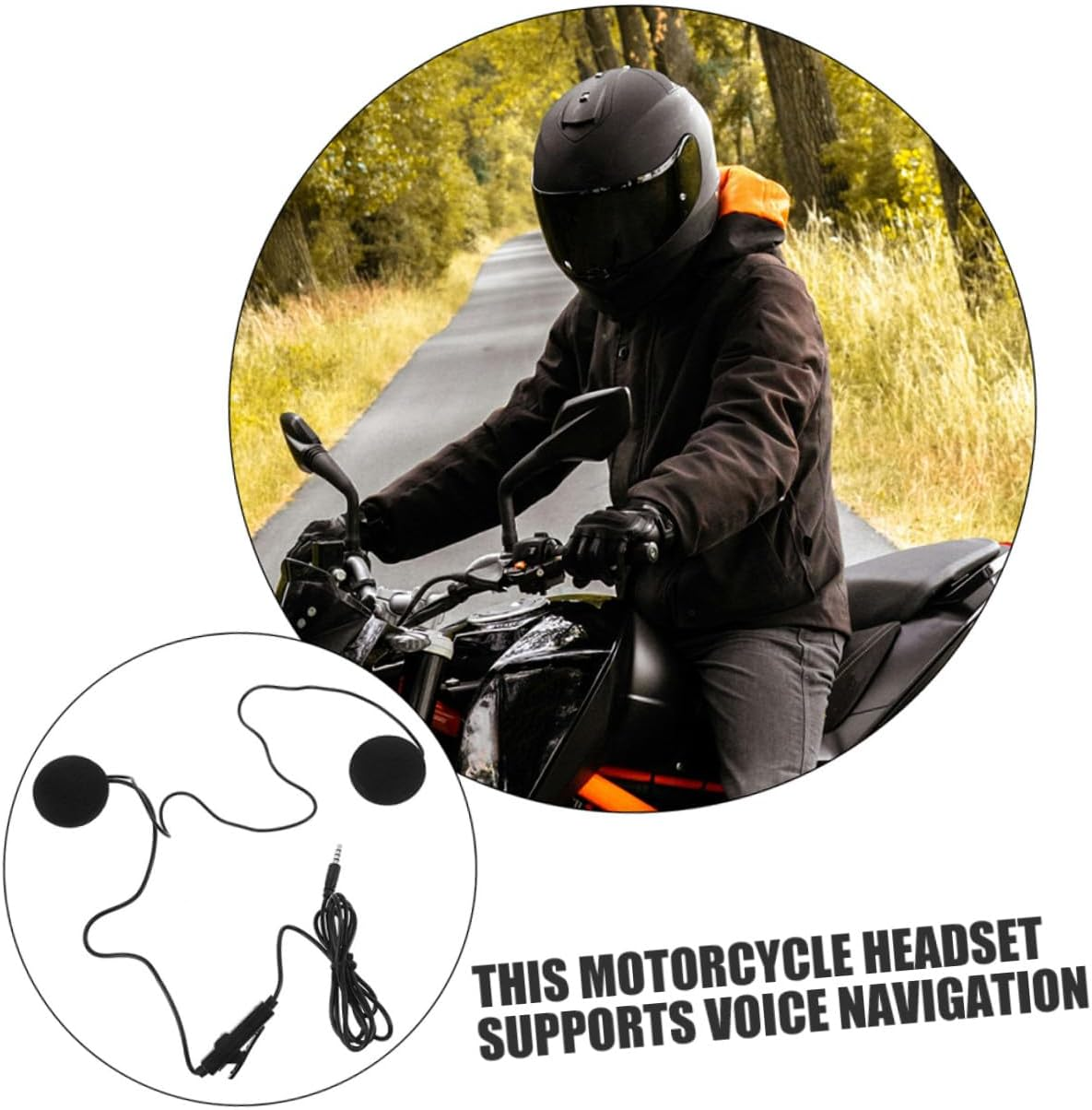 Cabilock 2Pcs Motorcycle Helmet Headphones Plug Black for Rider Gps Navigation and Outdoor Riding image number 5