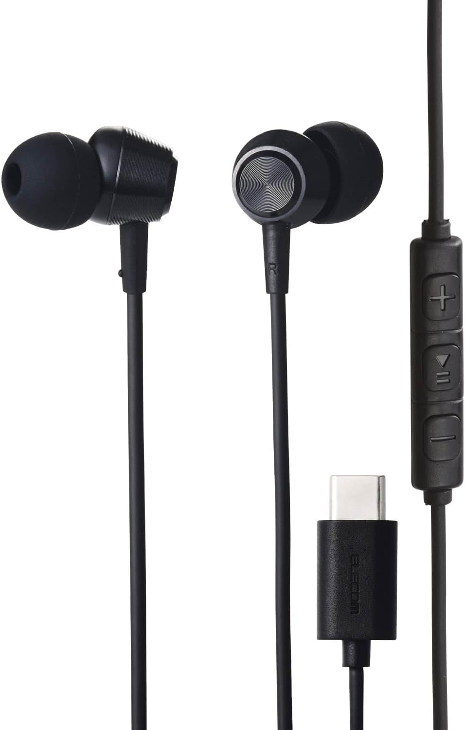 Elecom EHP-DF14CMPN Earphones, Type-C Wired In-Ear Type, Heavy Duty Cable, Difficult to Disconnect, Audio and Video Shift, Playback/Volume Control Controller, Pink