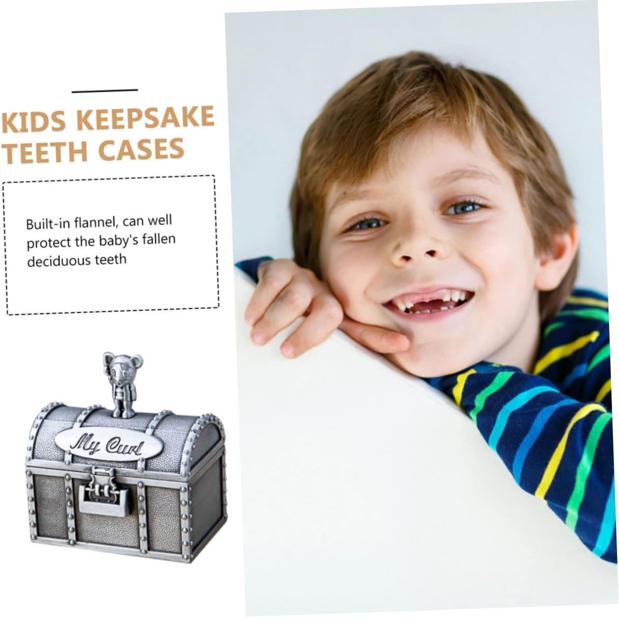 2Pcs Keepsake Tooth Box Safe Tooth Curl Containers for Teeth Hair Storage Portable Lightweight for Unique Childhood Moments image number 5