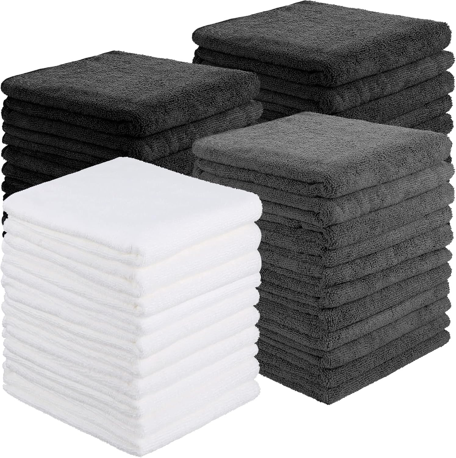 36 Packs of Bleach Proof Towels Microfiber Absorbent Salon Towels Bleach Resistant Salon Hand Towels for Gym, Bath, Spa, Shaving, Shampoo, Home Hair Drying, 16 X 28 Inches (Black)