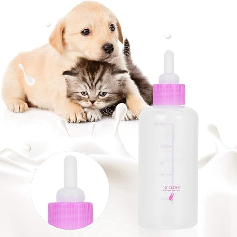 14 Pieces Pet Feeding Bottle Kit Kitten Bottles Kitten Milk Replacer Puppy Milk Feeder with Replacement Nipples Puppy Feeding Bottles for Small Animals Newborn Dog and Cat Nursing Supplies image number 2