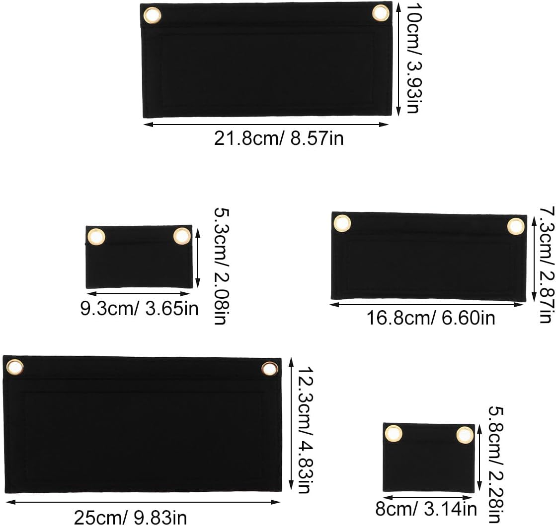 FRCOLOR 5Pcs Felt Wallet Organizer Insert Compartments Removable Purse Divider Liner for Clutches Tote Bags Travel Wallet Pouch Organizer image number 4