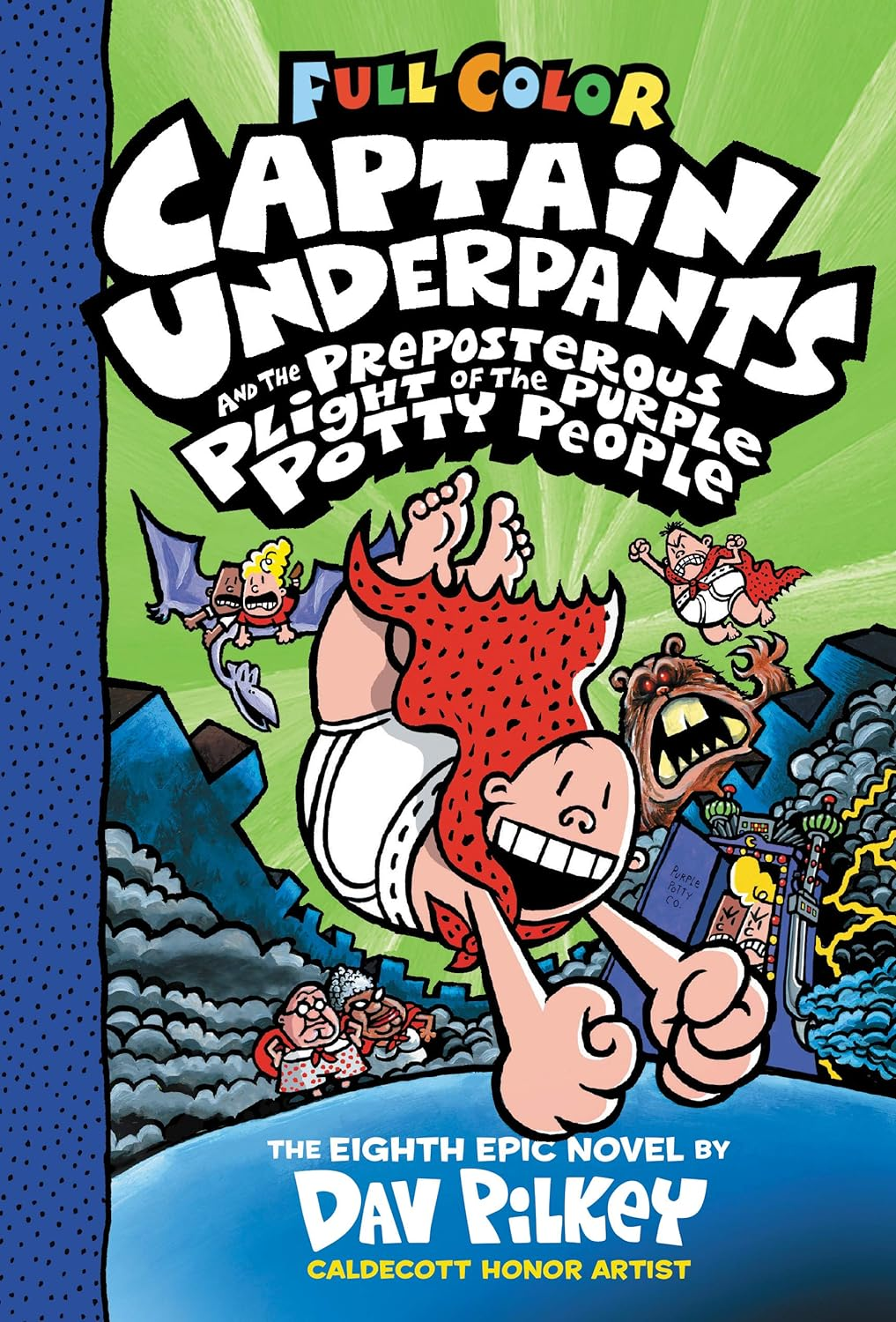 Captain Underpants and the Preposterous Plight of the Purple Potty People (Captain Underpants #8 Color Edition) - Hardcover