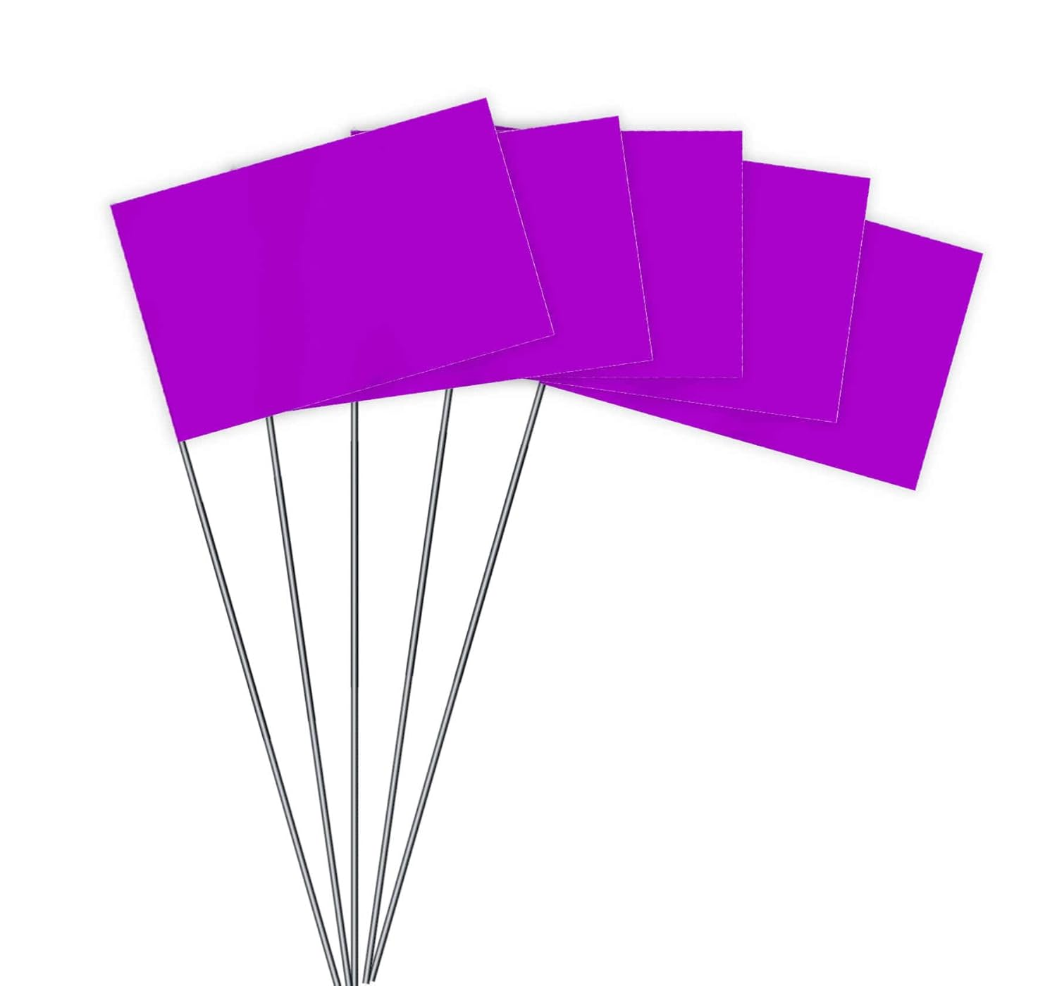 35 PCS Purple Small Flag,15 Inch Steel Flagpole Mini Flag,Ground Marking Flags Decor,Petit Drapeau