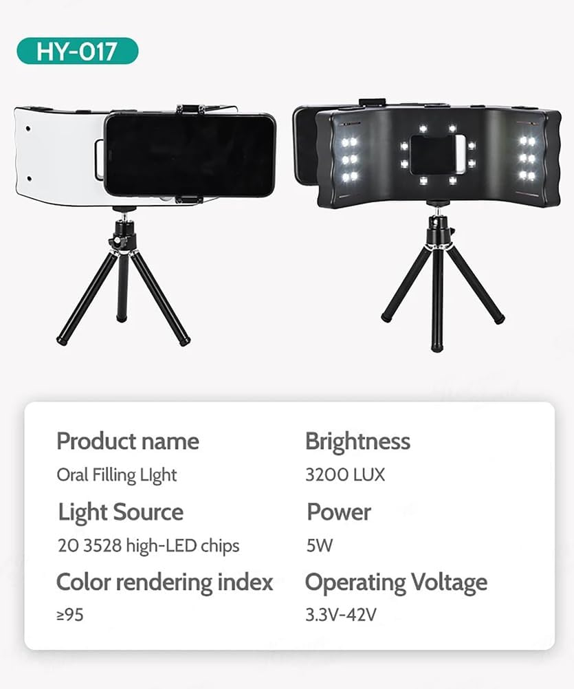 SUZLAZYR Mobile Dental Photography Light, Dentistry LED Oral Filling Light with 20 Lamp Beads, 6000-6500K Adjustable, Dental Photography Aid Kit for Home Salon image number 5