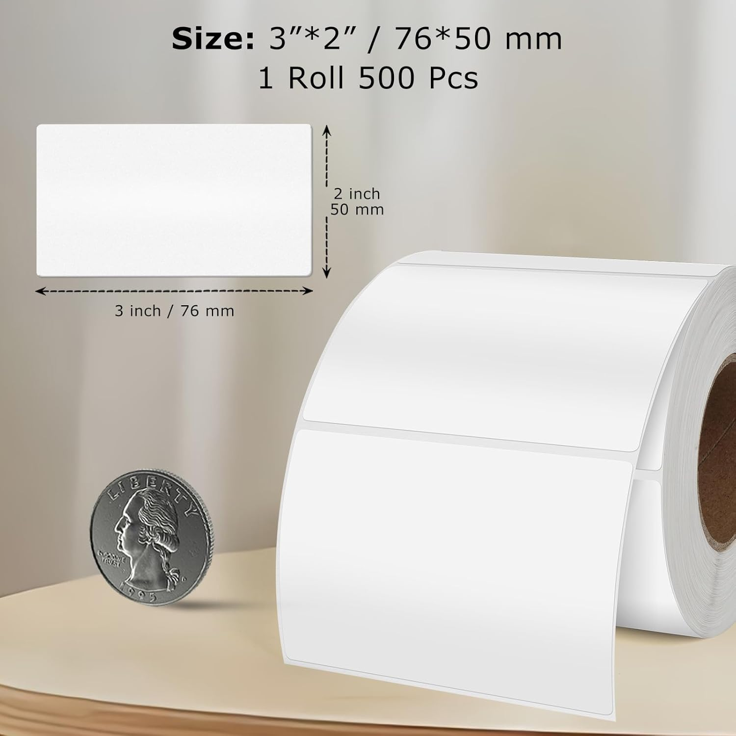 YIKIADA Rectangular White Color Coding Label 2 X 3 Inch Self Adhesive Vinyl Waterproof Writable Removable Sticker Roll for DIY Office School Supplies Inventory Name Price Tag File Paper 500 PCS image number 4