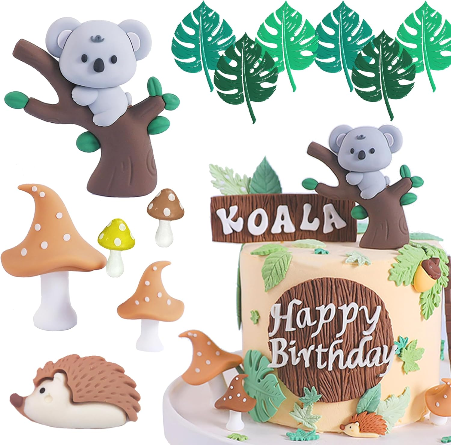 Koala Cake Toppers Koala Birthday Party Decorations Koala Cupcake Toppers Koala Theme Wild Animal Theme Birthday Party Supplies image number 5
