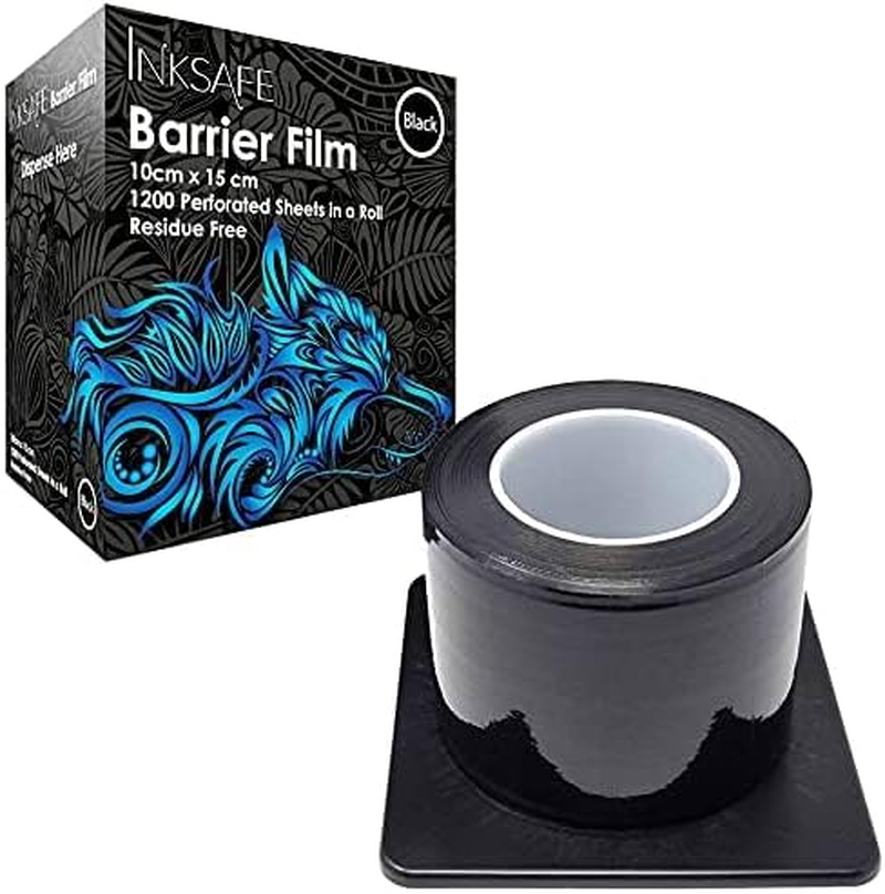 Inksafe Black Protective Adhesive Barrier Film Roll Dispenser, 10Cm X 15Cm, 1200 Sheets/Roll - Medical, Dental, Tattoo, Beauty image number 6