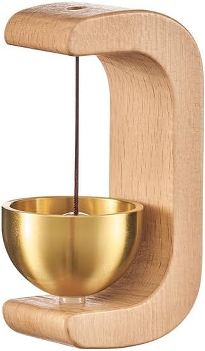 Wooden C Shaped Wind Chime，Suction Door Type Solid Wooden Wind Chime, Shopkeepers Bell for Door Opening, Magnetic Doorbell, Cute Decorative Doorbell For, and Restaurant (Dark Color)