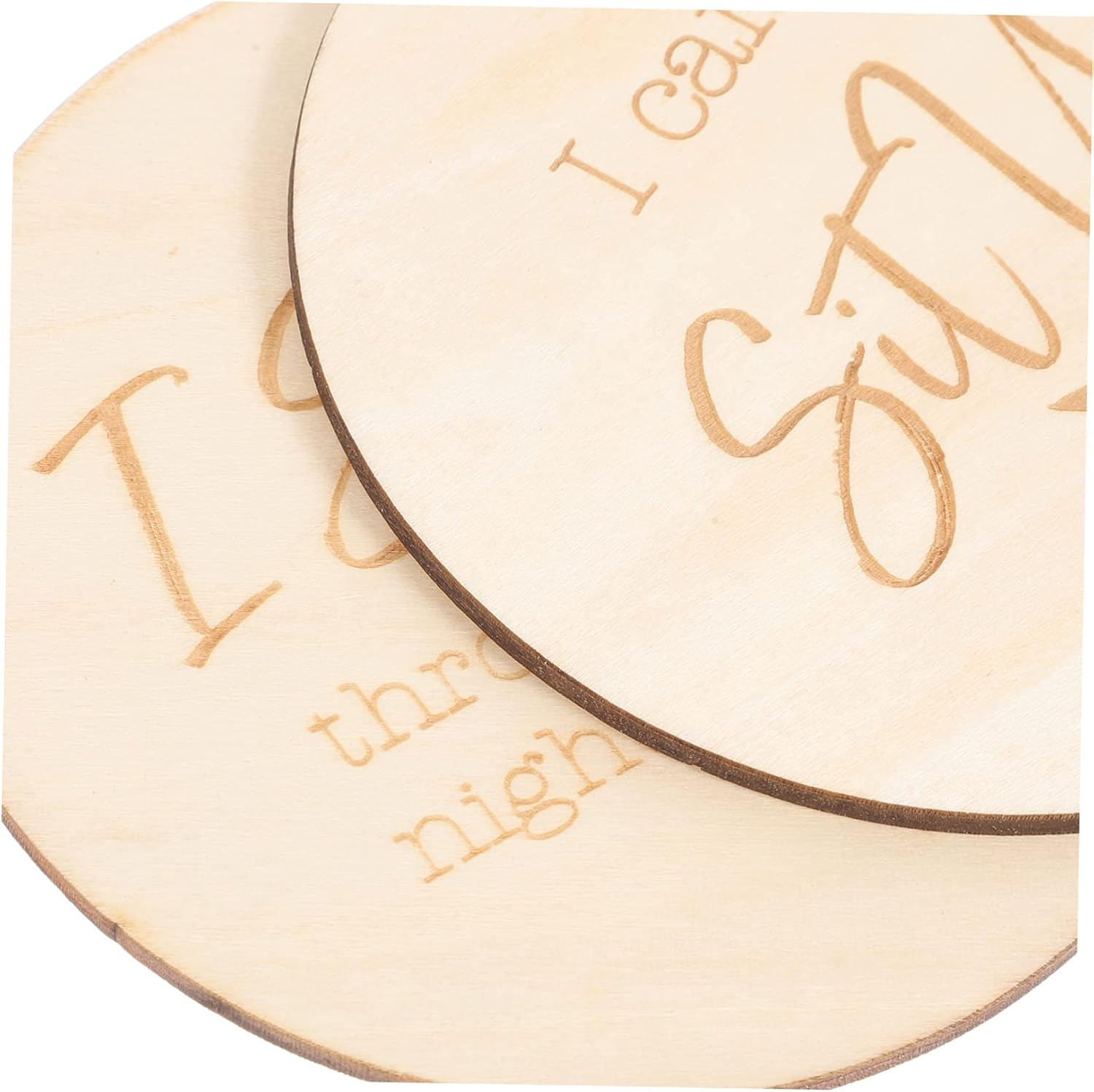 UPKOCH 12Pcs Wooden Milestone Cards for Newborn Growth Journey Milestone Discs for Monthly Photo Props Memory Keepsakes for Documenting First Year image number 5