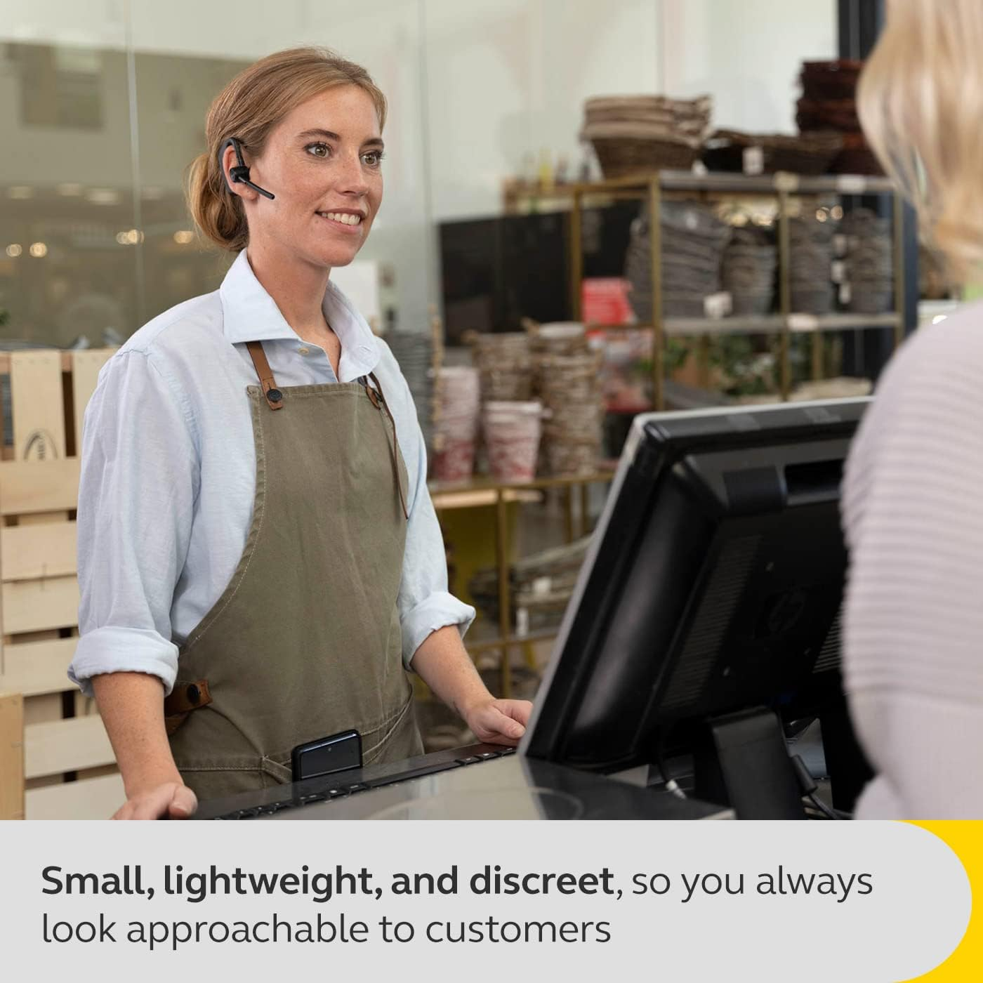 Jabra Perform 45 Wireless Headset - Bluetooth - Noise Cancelling - 100M Range - in Ear Mono Headphones with Mic - USB C Charging - Hearing Protection - Lightweight - IP54 Rated - Upto 20Hr Push 2 Talk image number 2