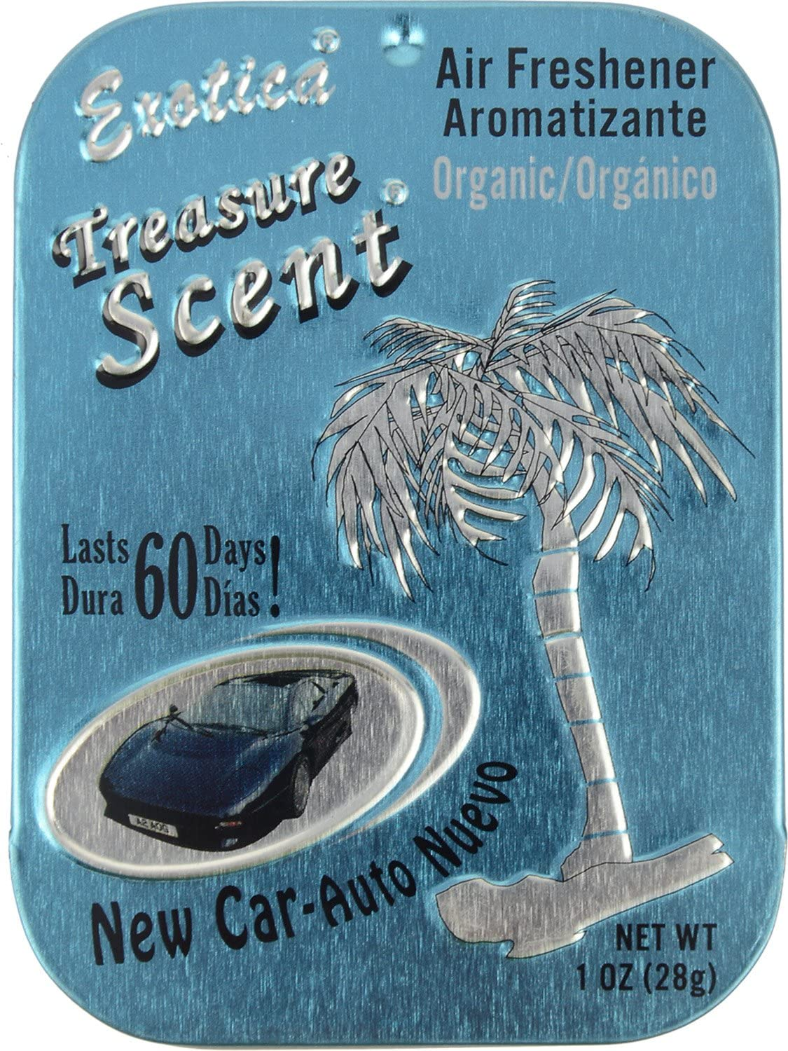Exotica New Car Scent Treasure Organic Air Freshener Tin image number 1