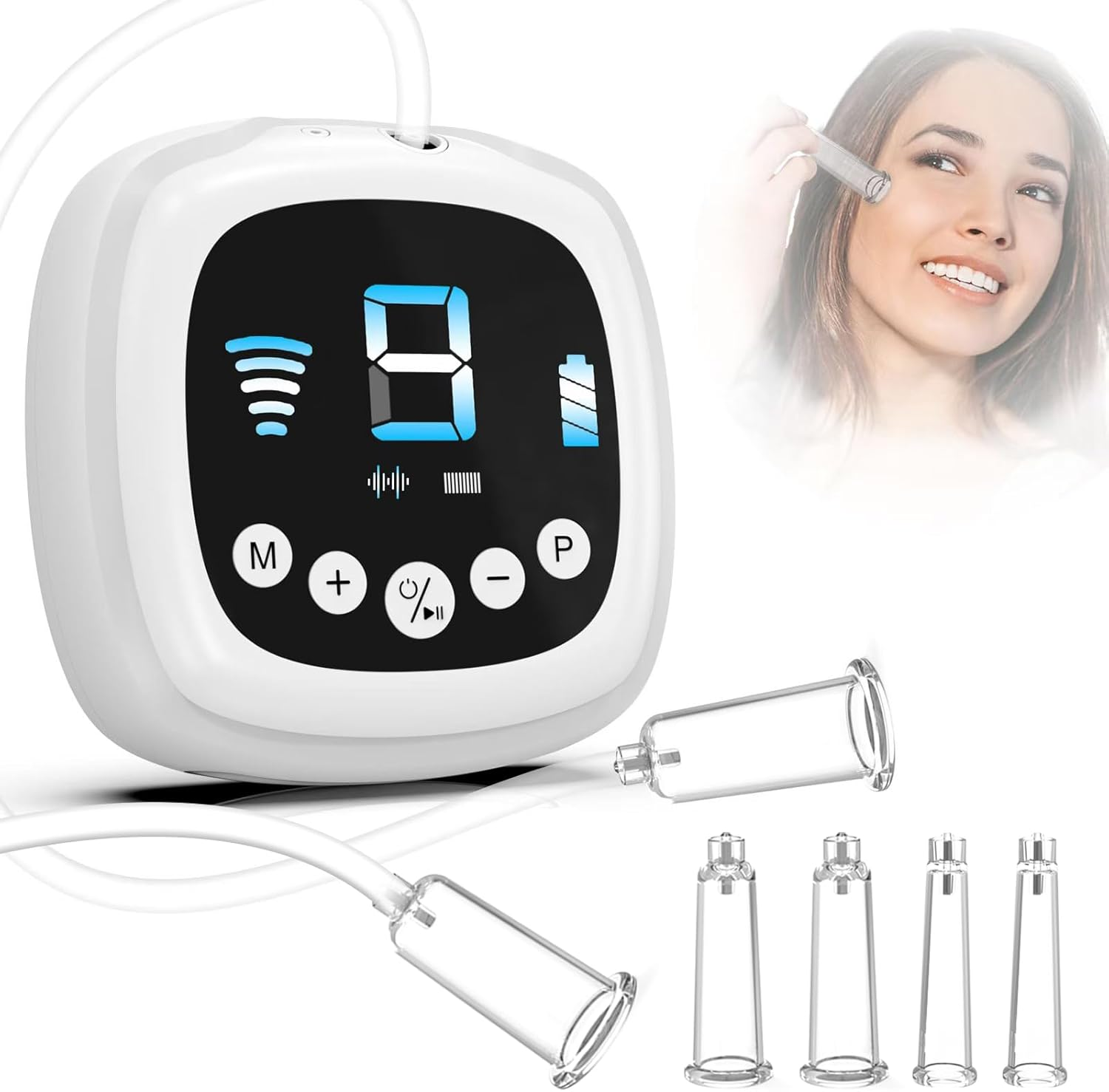 Electric Facial Cupping Set for Face with Dual-Cup Usage - 3-In-1 Face Cupping, Gua Sha & Massage Tools for Skin Care - Multifunctional Facial Neck Eye Cuppings Massager for Wrinkle 3 Modes 9 Gears