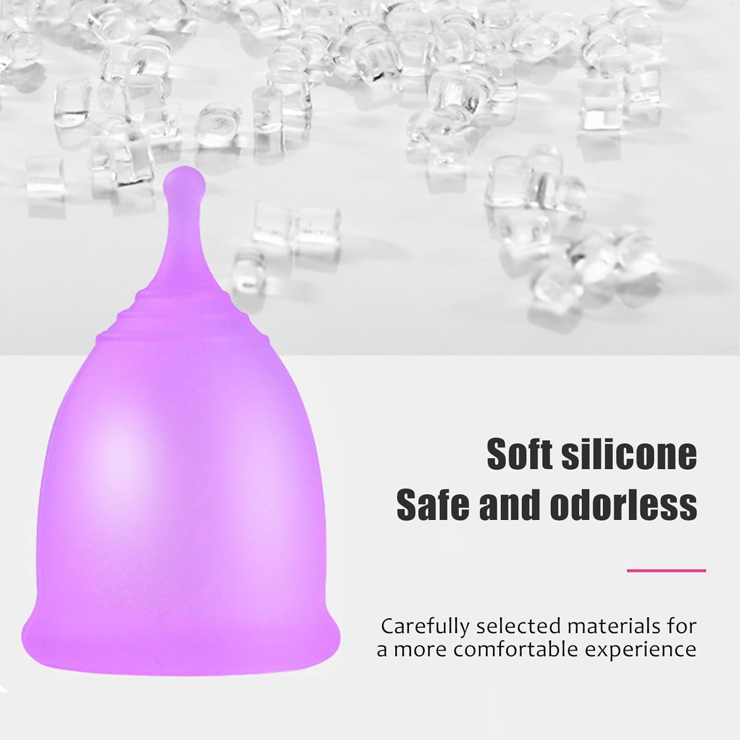 Comfortable and Reusable Menstrual Cup - Menstrual Cups Set of 2 Period Cup Reusable Small Large Sizes Silicone Soft Cups -Leak-Free Alternative Menstrual Protection image number 4