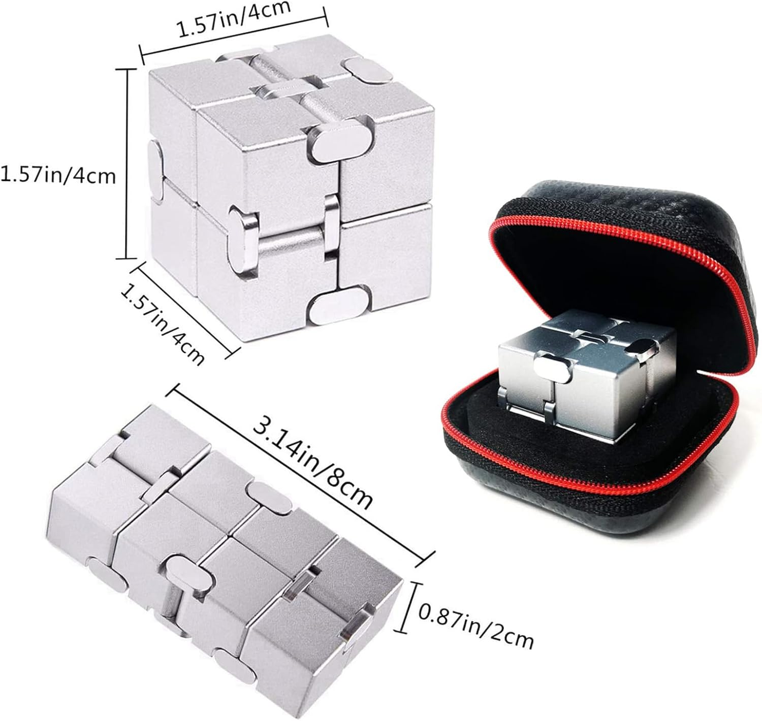 Infinity Cube Fidget Toy &ndash; Aluminum Metal Stress Relief Finger Flip Cube for Kids and Adults, Ideal Gadget for Men, Exquisite Packaging Included image number 5
