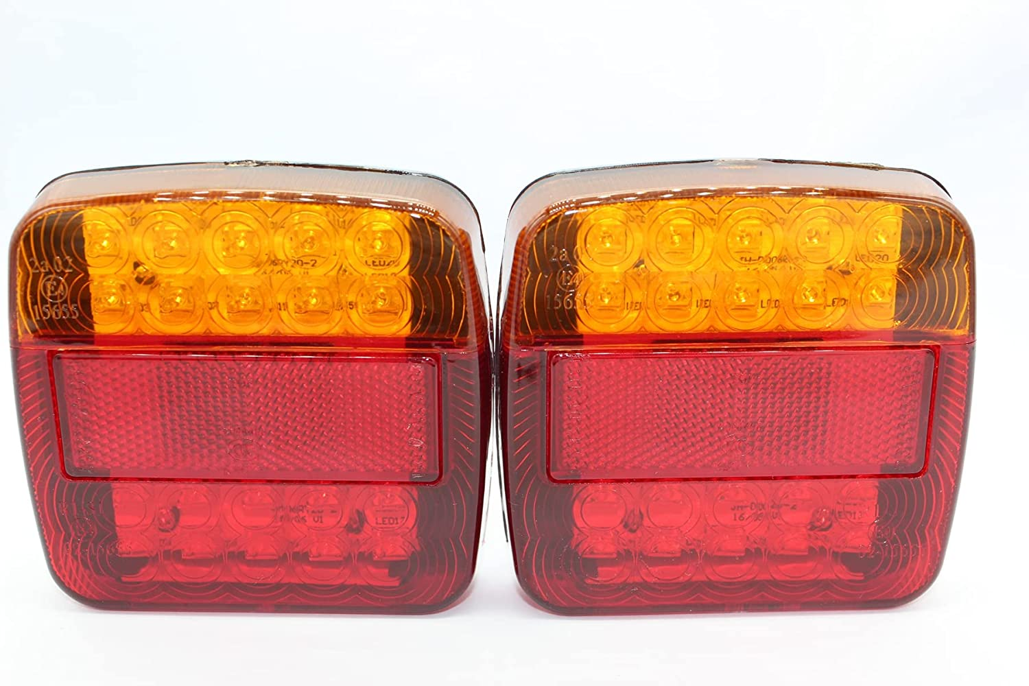 Pair 26LED Trailer Lights Taillight Stop Indicator 4WD Boat Truck IP65 with Plate LED