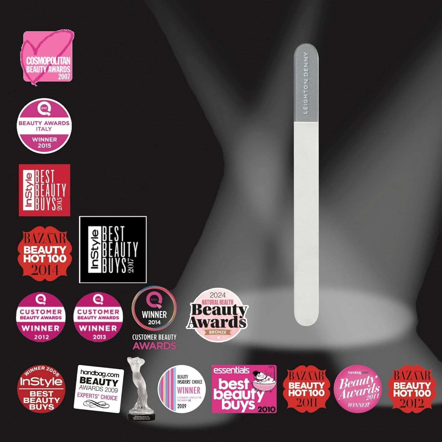 LEIGHTON DENNY Shape & Shine - Small Crystal Nail File & 3-In-1 Nail Buffer - Vegan image number 3