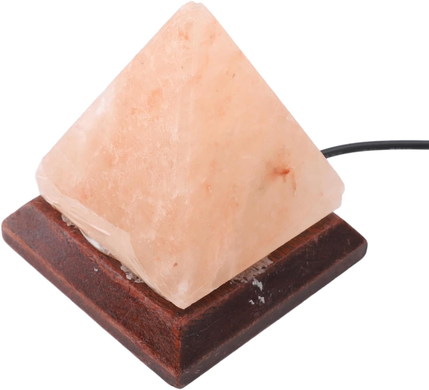 Jiawu USB Himalayan Mini Tear Drop Salt Lamp, 7 Color Changing LED Bulb, Hand Crafted Crystal Rock Salt Night Light for Home Decor, Desk, and Gift, Premium Quality Wood Base and USB Cable image number 1