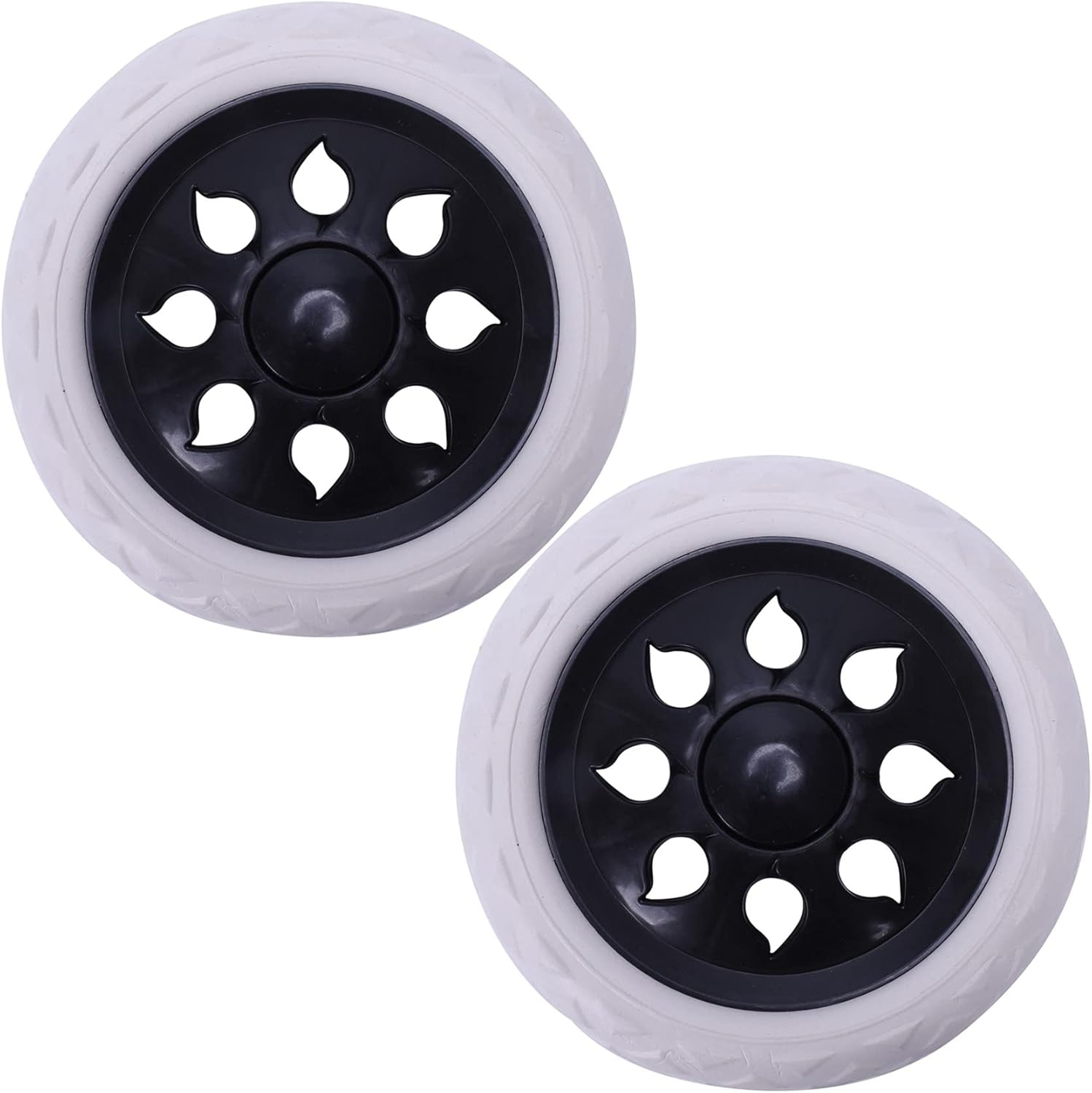 Mellisso 4 Pcs Hot Wheel Design Trolley Luggage Travelers Cartwheels 15.8 X 3.4 Cm - Black & White image number 1