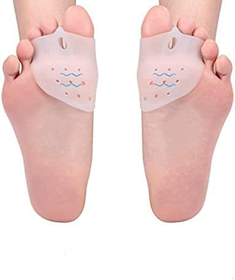 Double Hole Toe Separator, Soft, Breathable, and Moisture Wicking. Separate Thumb, Anti-Wear, Big Toe Bone, and Toe Cover (White, One Size)