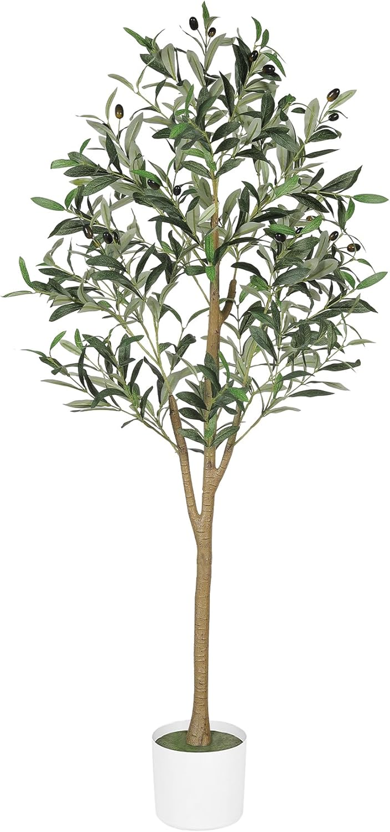 4Ft Faux Olive Tree - Olive Trees Artificial Indoor 4 Feet with Realistic Leaves and Natural Wood Trunk, Potted Fake Silk Plant Artificial Trees Indoor for Home Office Decor image number 2