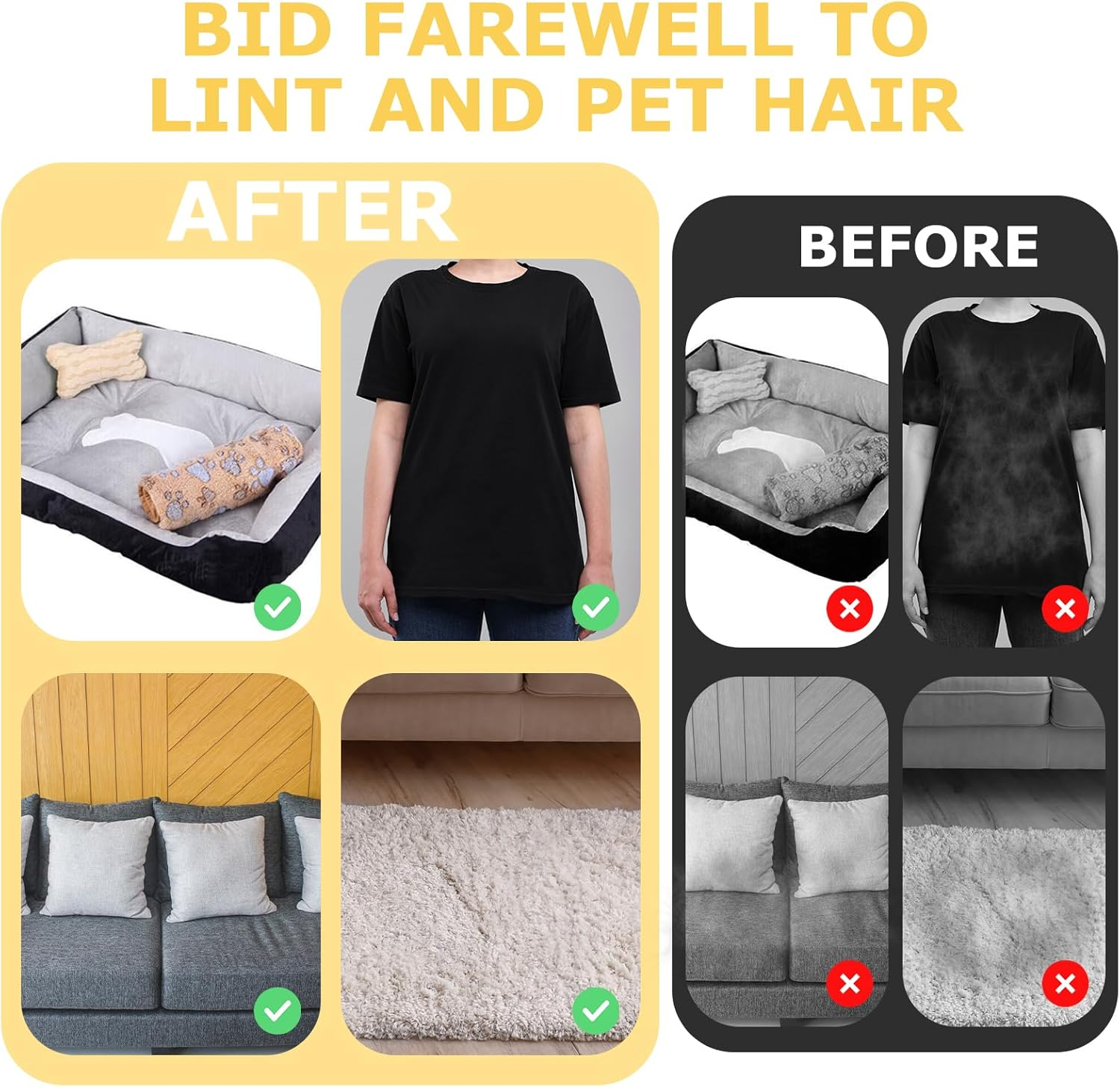 KATOZOO Pet Hair Removal Glove Brush - Reusable Grooming Tool for Cats and Dogs, Furniture, Carpets, Cat Beds and More - Improved Static Fur Remover (Pack of 1) image number 3