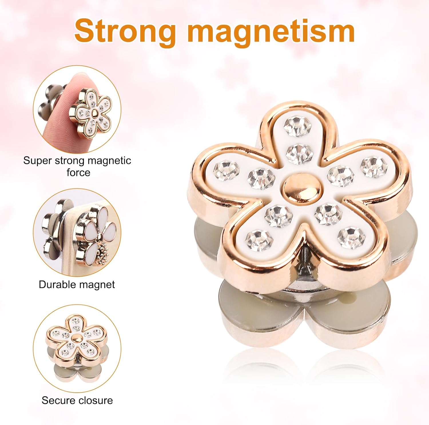 12Pcs Magnetic Hijab Pins, Black and White No Snag Hijab Magnets Multipurpose Strong Magnetic Hijab Buttons Pinless Brooch for Scarves Hats Shirt Collars Shawls (Style1) image number 6