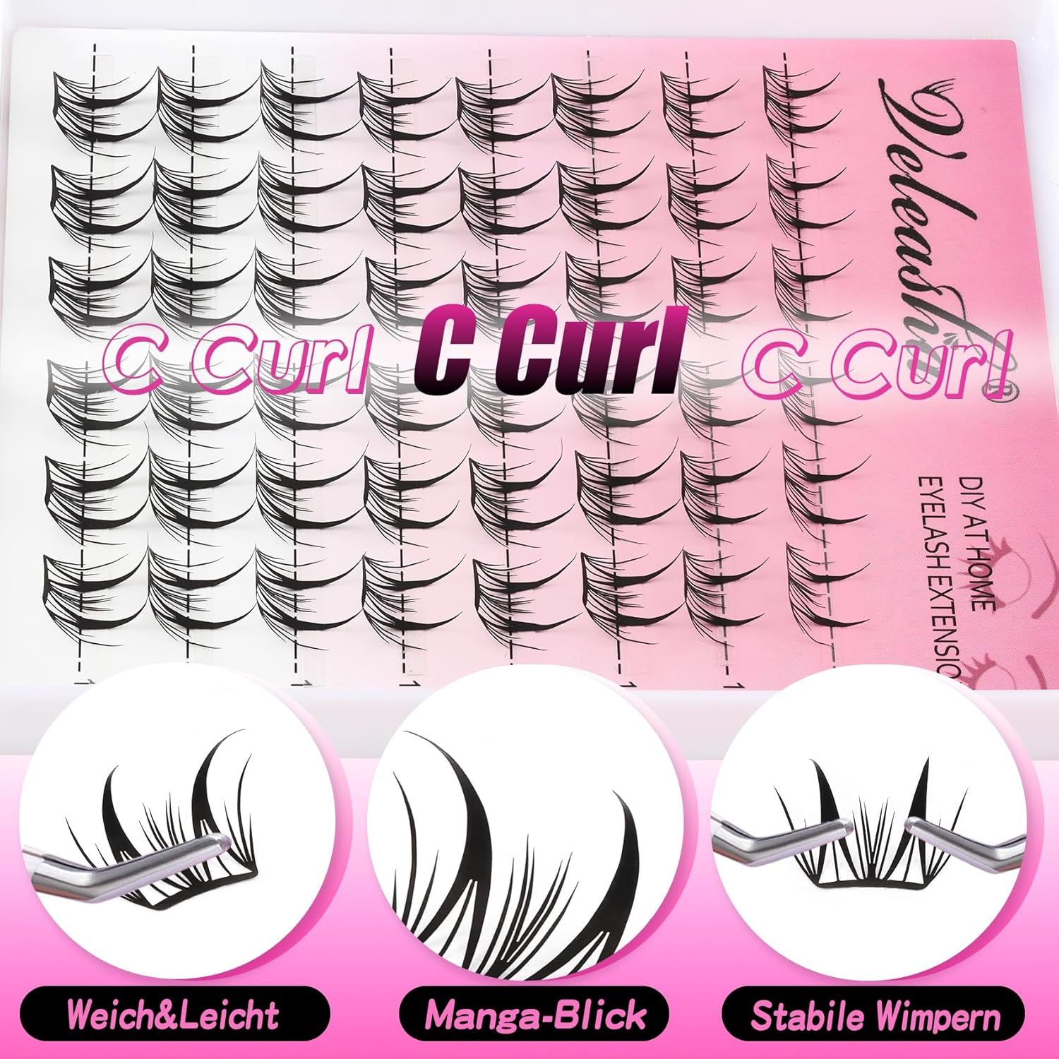 Veleasha Mnaga Lash Clusters Fairy Anime Eyelashes Cluster 10-14 Mm Laser Tech Wispy Cluster Lashes Super Lightweight DIY Spiky Eyelash Clusters (Flutair)