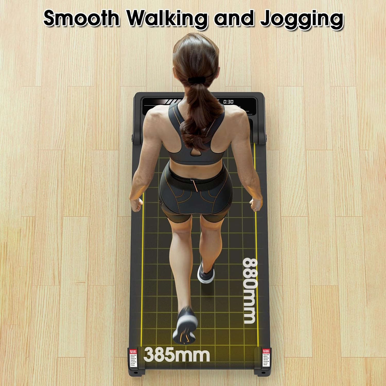 Advwin Walking Pad Treadmill, under Desk Electric Treadmill for Home, Compact Portable Walking Jogging Running Machine with Shock Absorption | Non-Slip | LED Display | Low Noise - White image number 3