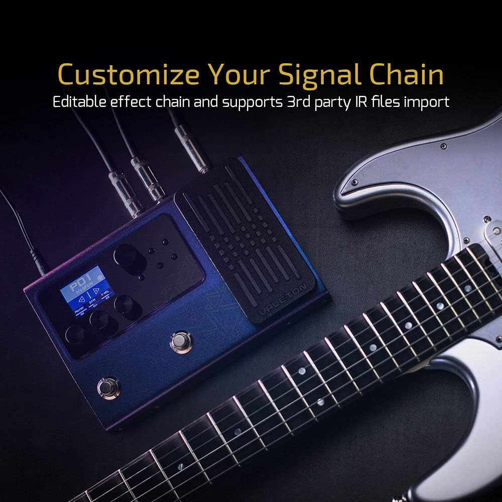 Valeton GP-100 Guitar Bass Amp Modeling IR Cabinets Simulation Multi Language Multi-Effects with Expression Pedal Stereo OTG USB Audio Interface (Violet) - Violet image number 3