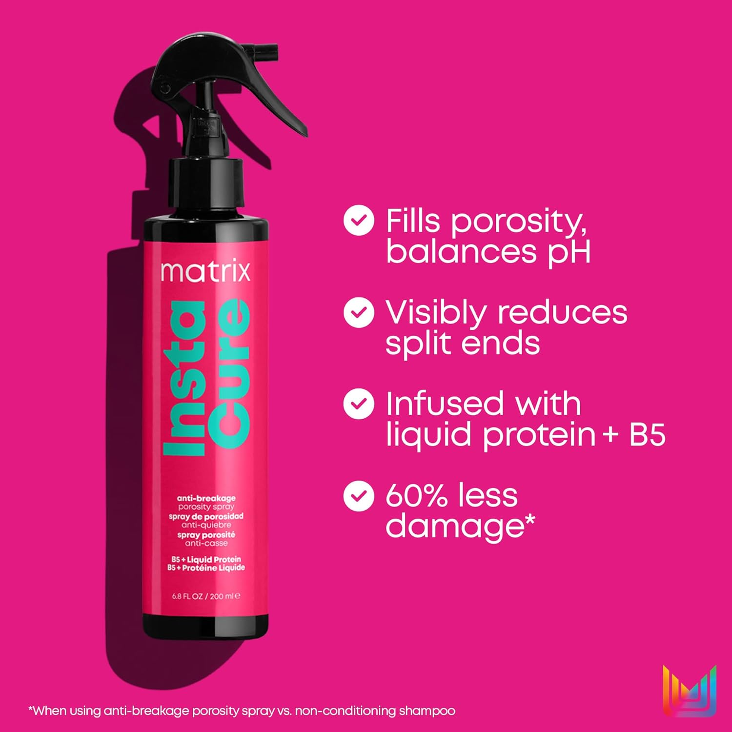Matrix Hair Treatment Spray for Damaged Hair, Targets Porosity, Softening & Strengthening, Anti-Breakage, Total Results Instacure, 280Ml image number 4