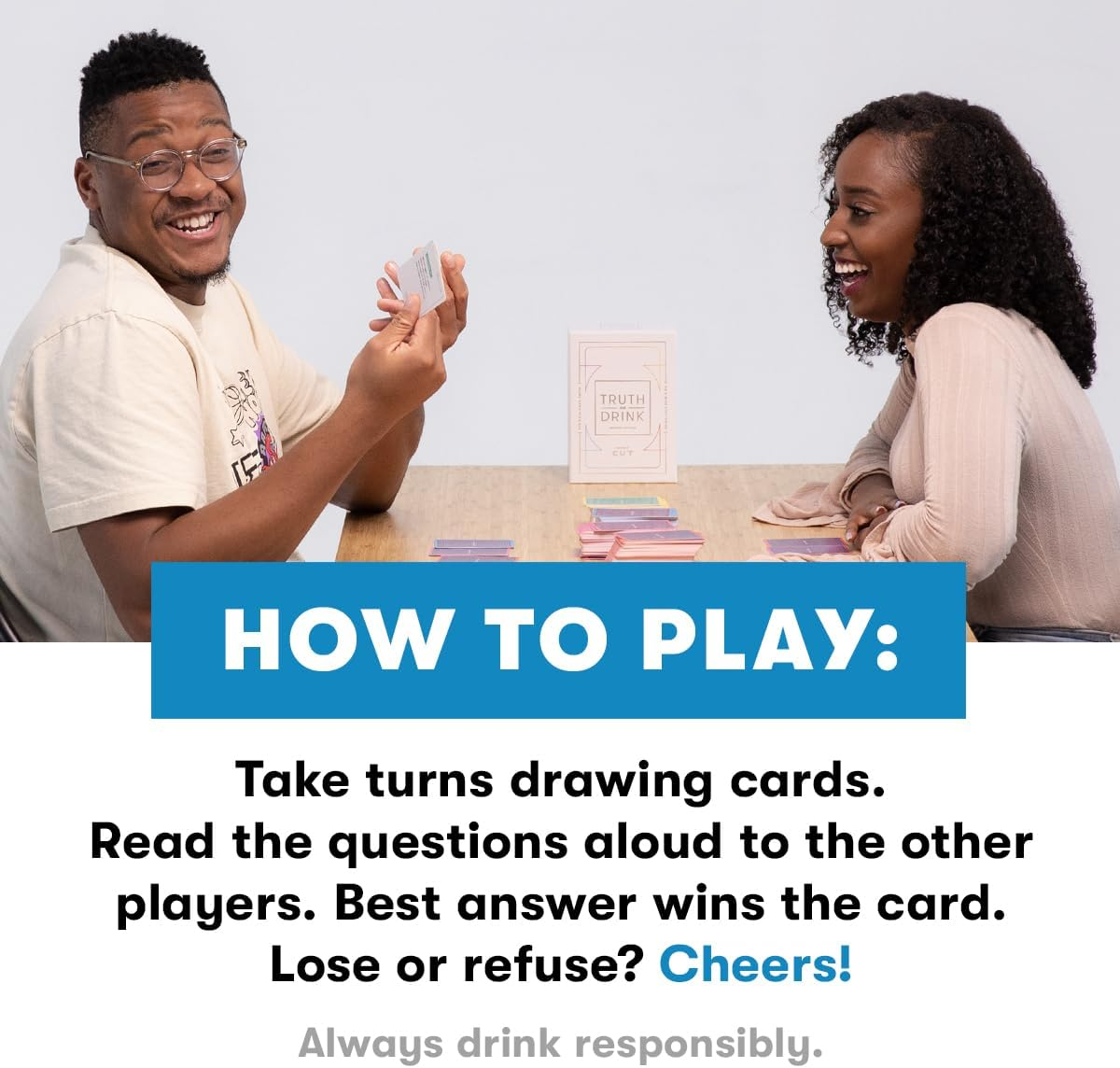 Truth or Drink the Game by Cut Games - Hilariously Funny Questions You&rsquo;D Dare to Answer Out Loud - Best Adult Card Game for Parties and Game Night (Truth or Drink: Second Edition) image number 4