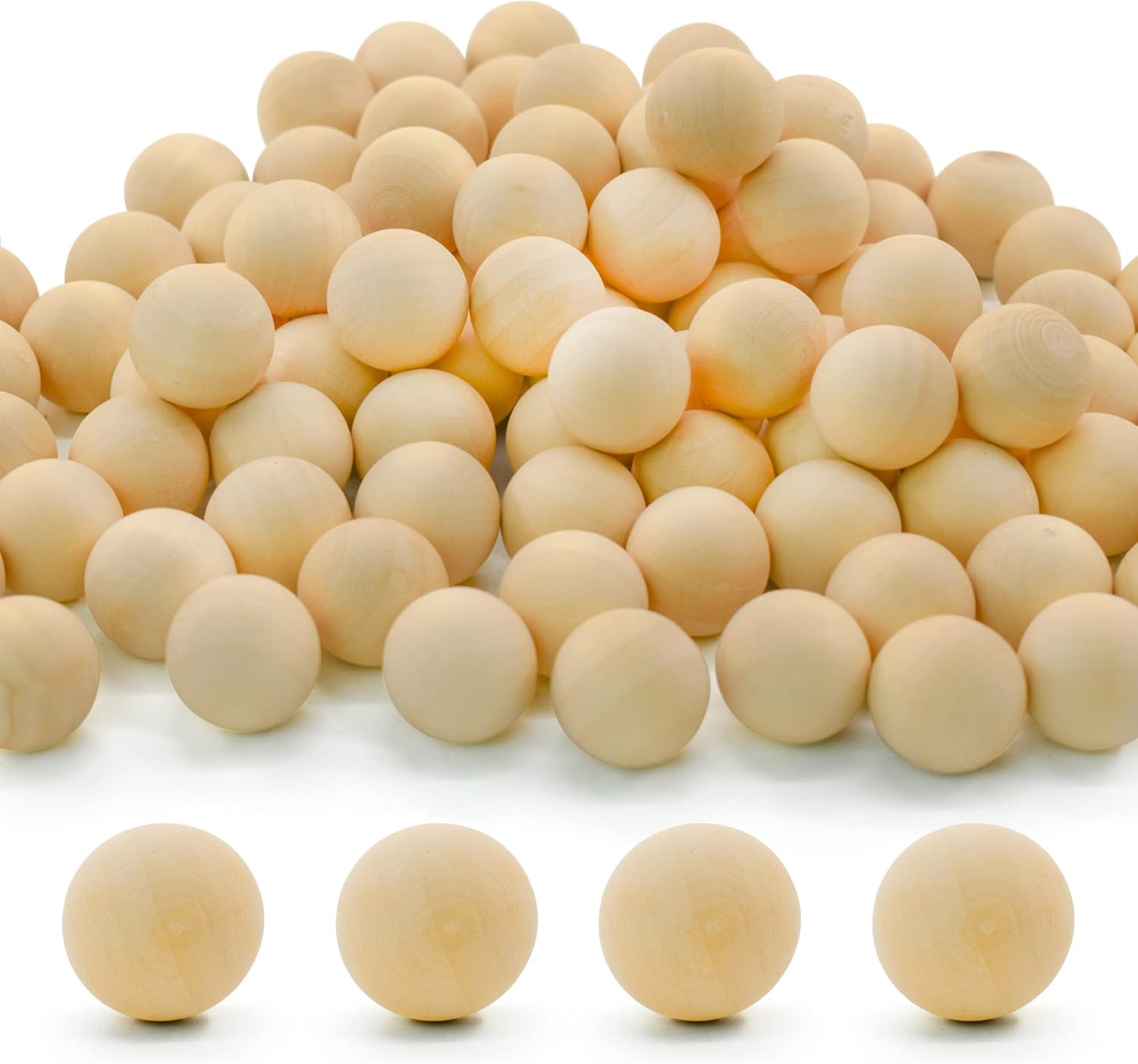 Enkrio 100Pcs Unfinished Wooden Balls 3/4Inch round Wooden Balls Small Craft Wood Balls for Home DIY Crafts image number 5