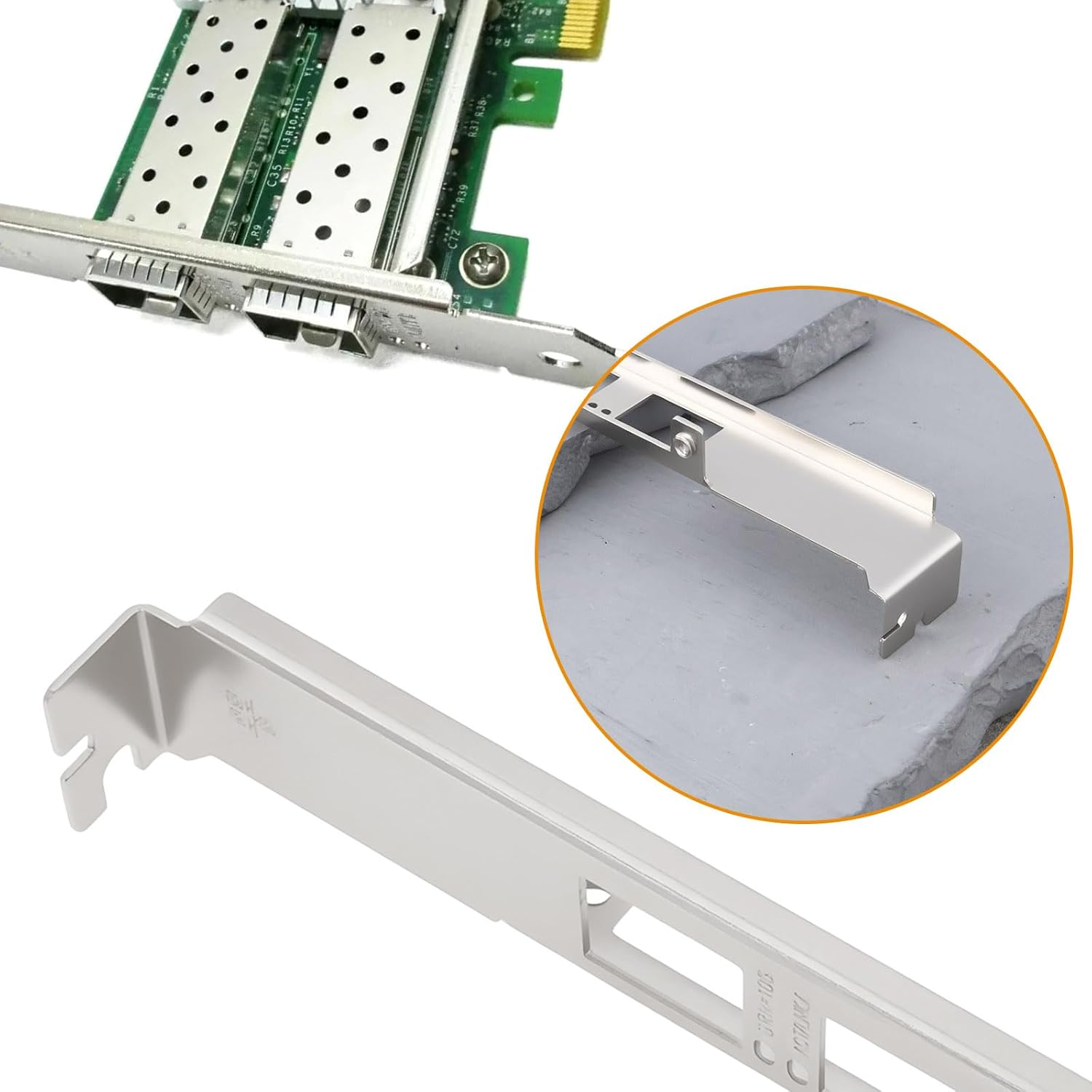 Emagtech 2Pcs Computer Network Card Full Height Bracket Compatible with Intel X520-DA2, 2 SFP+ 10G image number 5