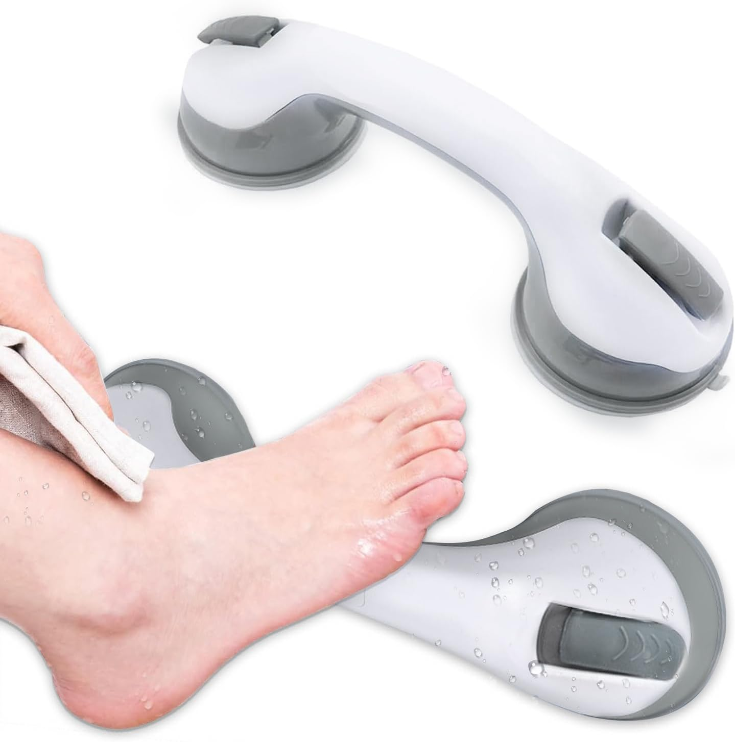 Jrusmr Wall-Mounted Shower Foot Rest-Pedicure Stool for Shaving Legs with Strong Suction Cups-Ideal for Small Showers-Balance Assist for Tile, Glass, and Hard Plastic Surfaces image number 2